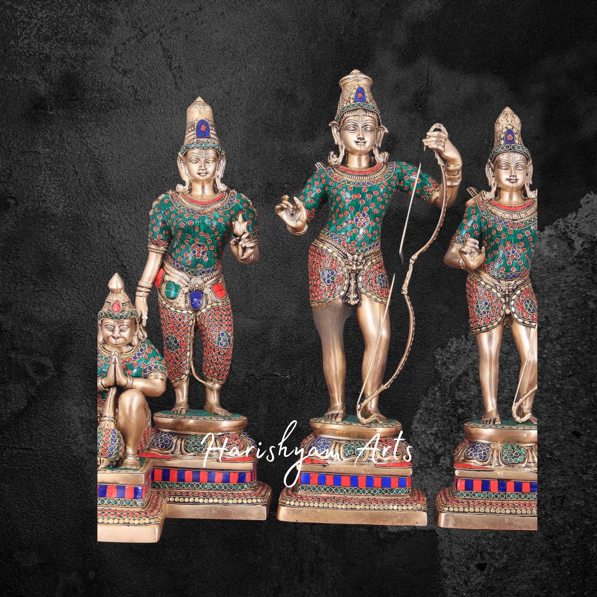 24" Brass Ram Darbar Pooja Idol with Divine Presence
