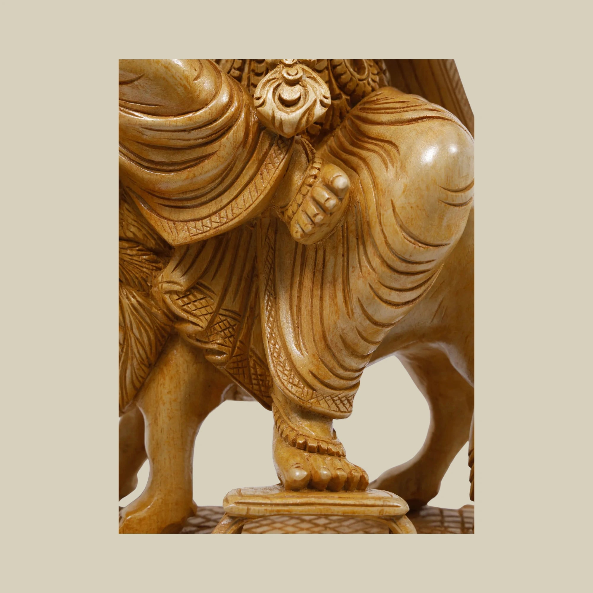 24" Dashabhuja Durga Ten-Armed Wooden Goddess Durga Statue for Sale Online1