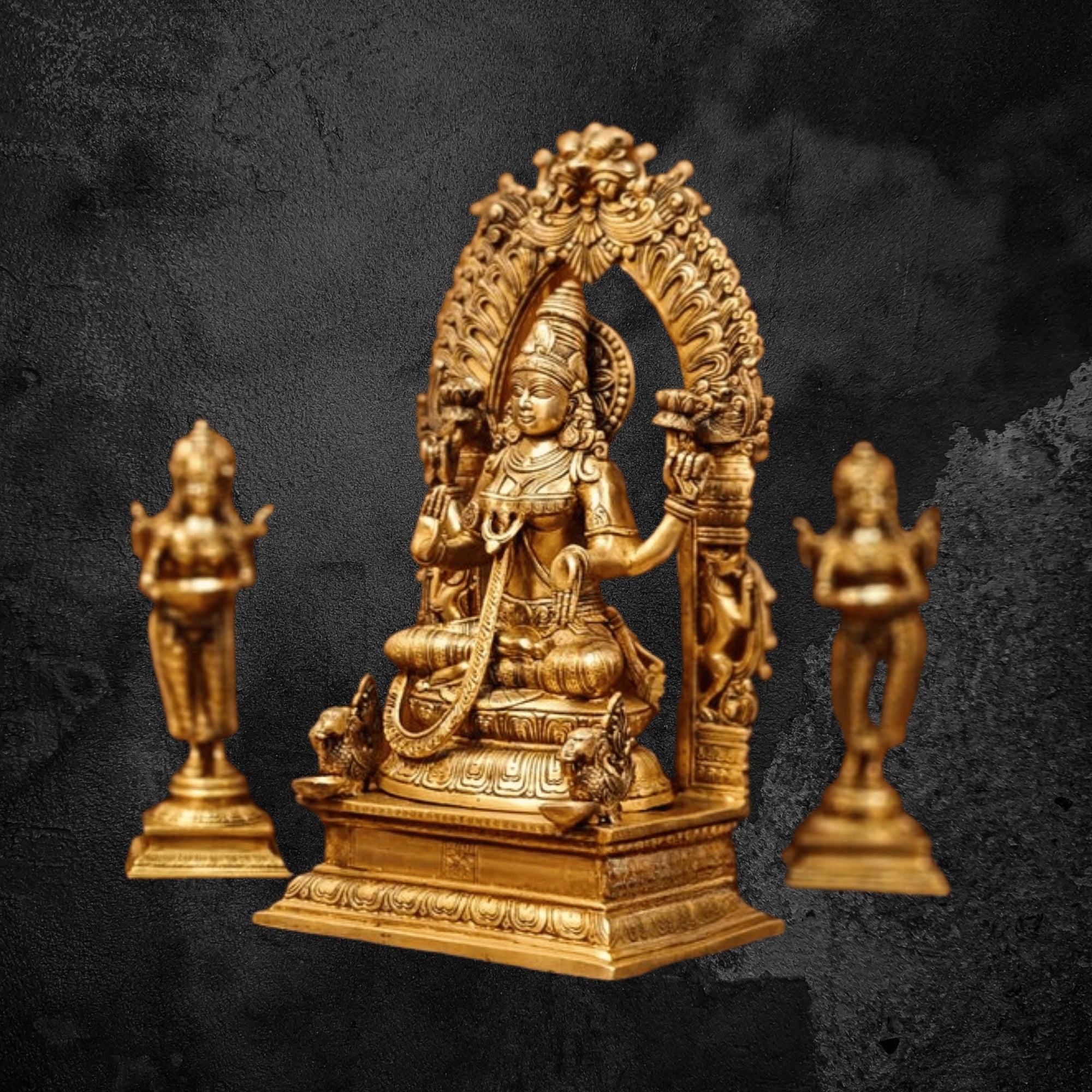 24" Decorative Brass Lakshmi Murti with Exquisite Craftsmanship