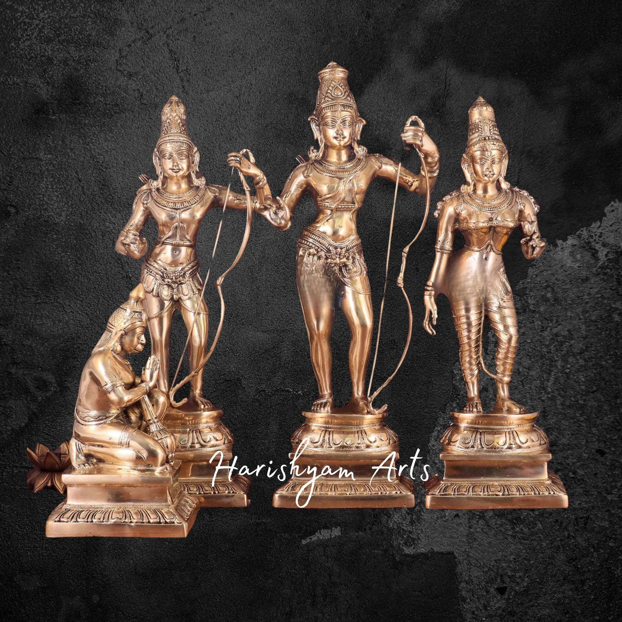 24" Decorative Brass Ram Darbar Statue for Spiritual Decor