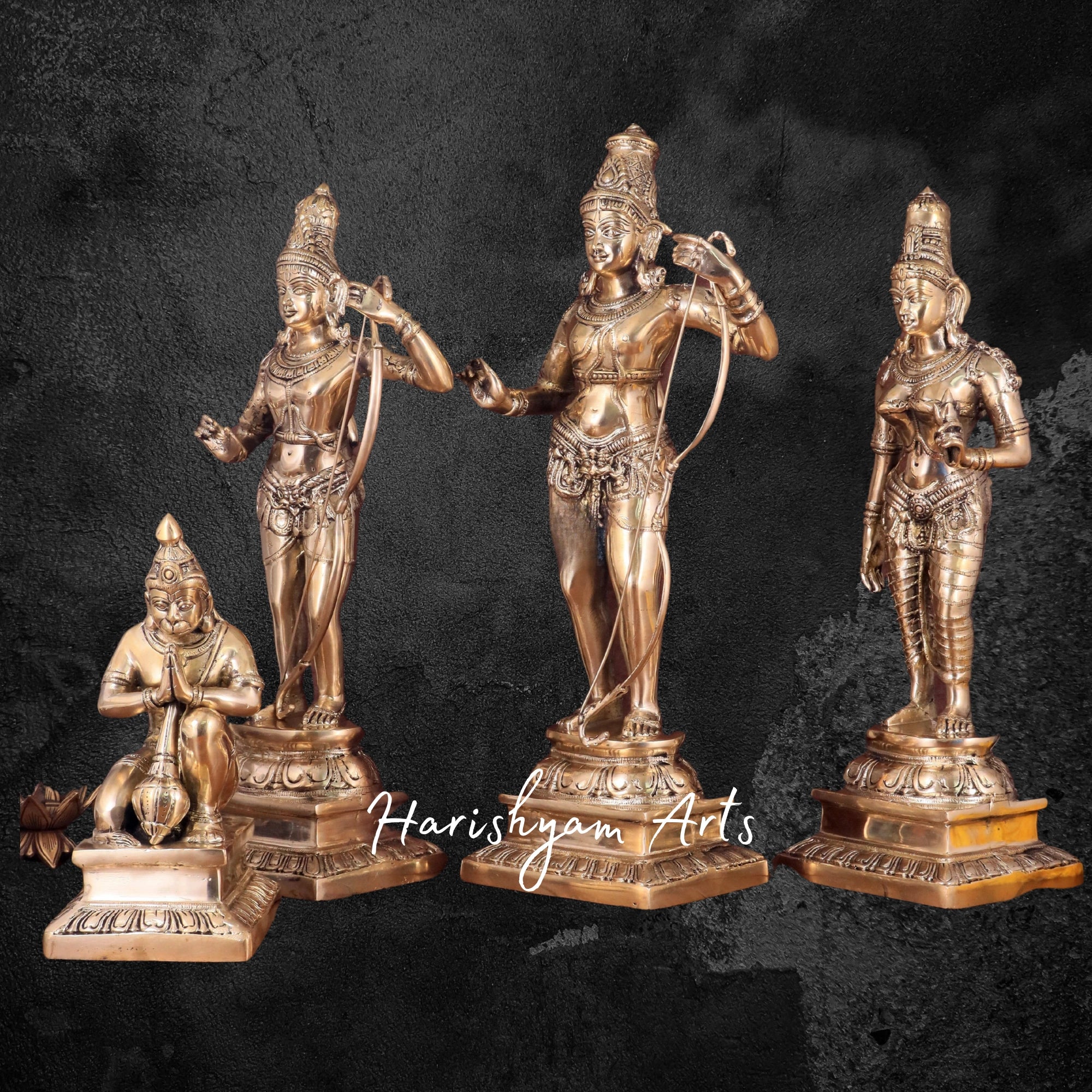 24" Decorative Brass Ram Darbar Statue for Spiritual Decor