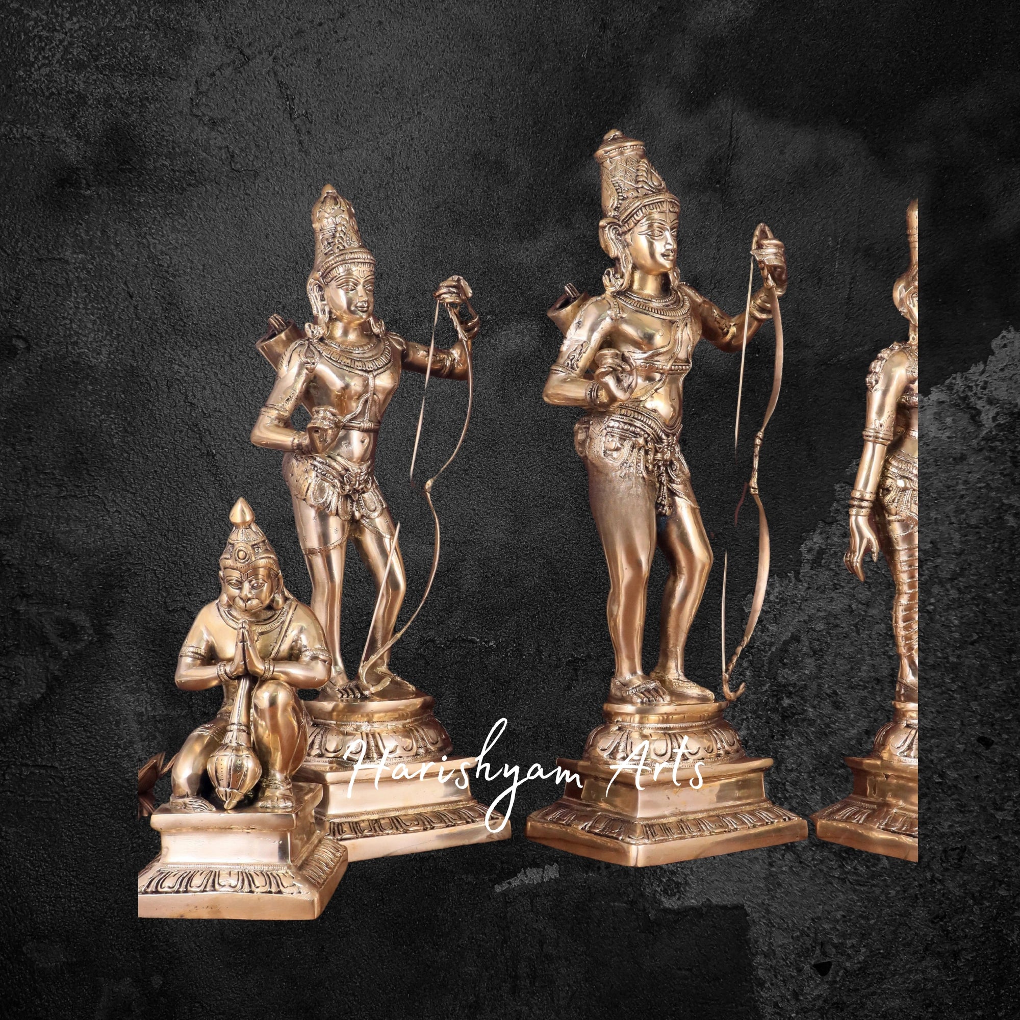 24" Decorative Brass Ram Darbar Statue for Spiritual Decor
