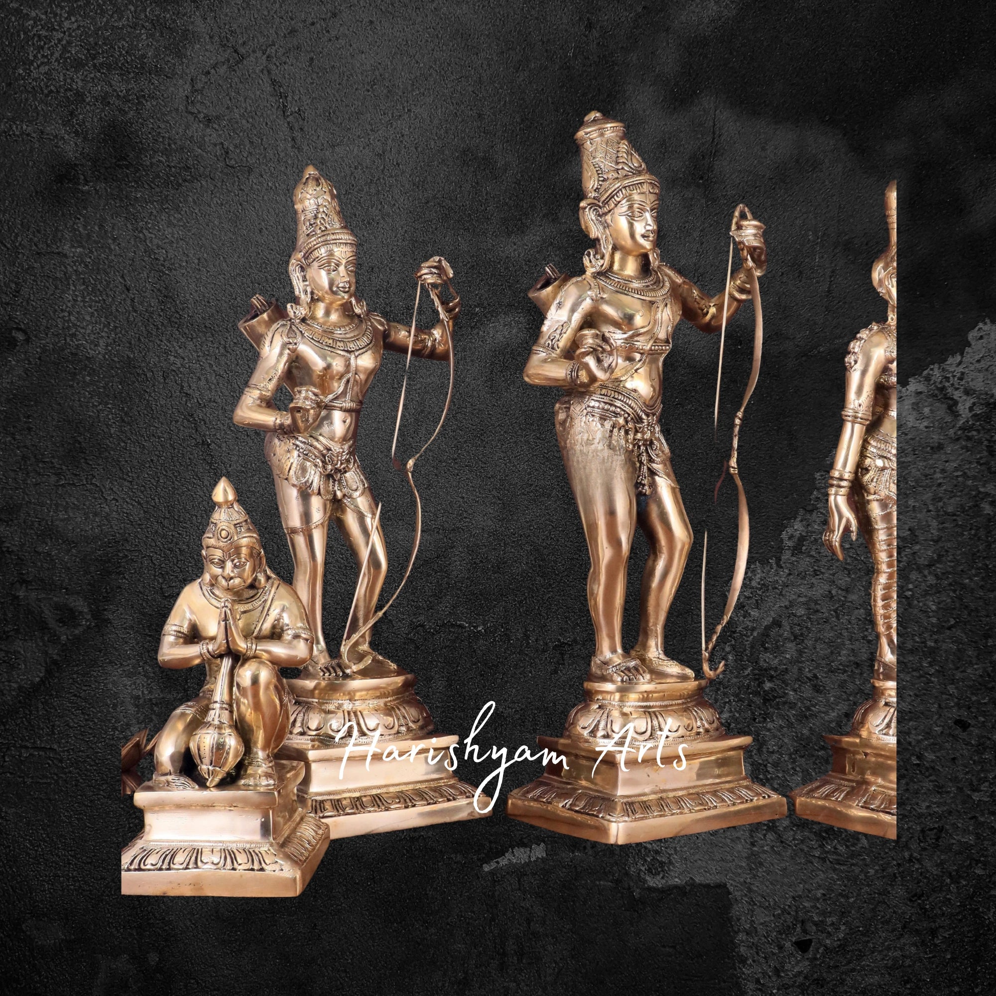 24" Decorative Brass Ram Darbar Statue for Spiritual Decor