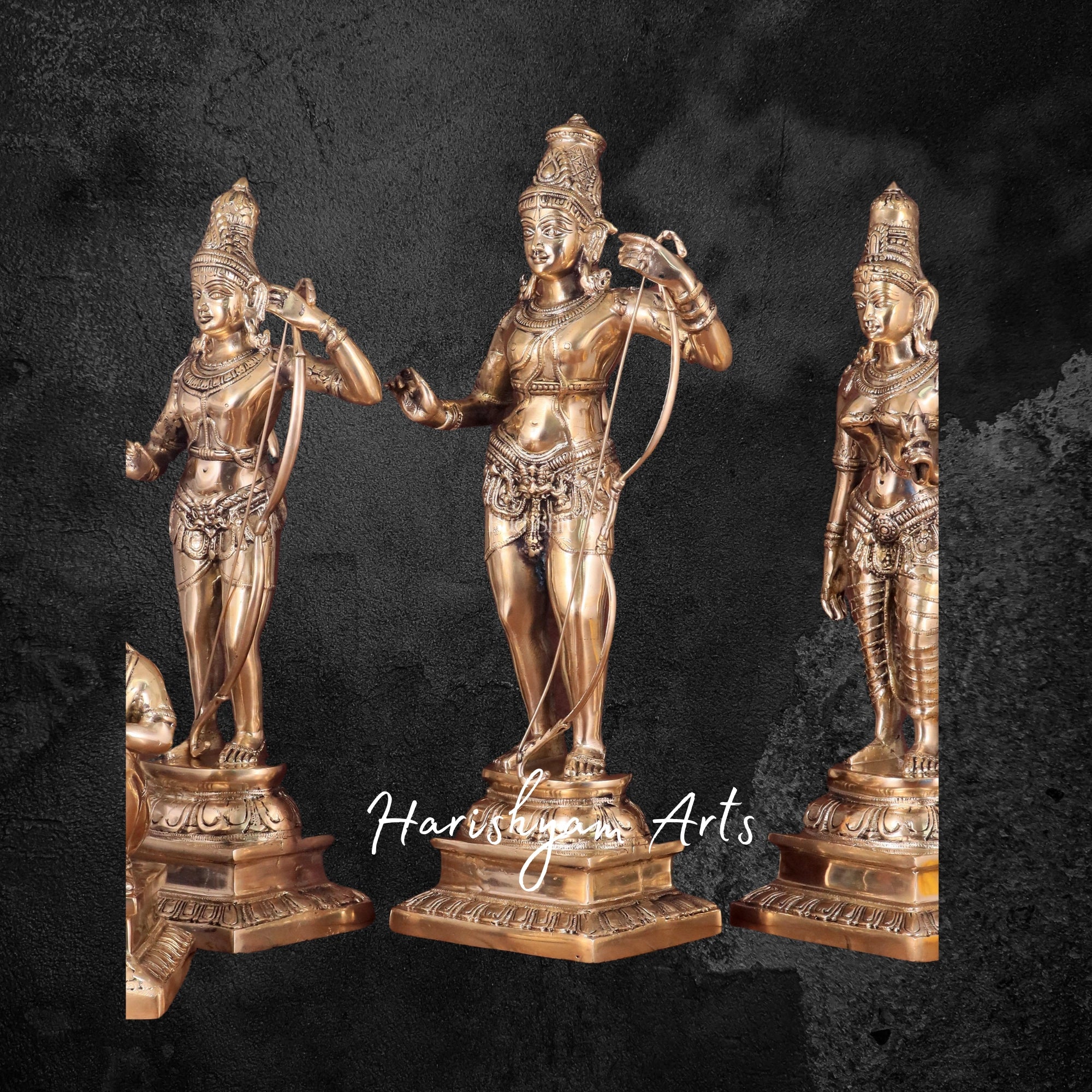 24" Decorative Brass Ram Darbar Statue for Spiritual Decor