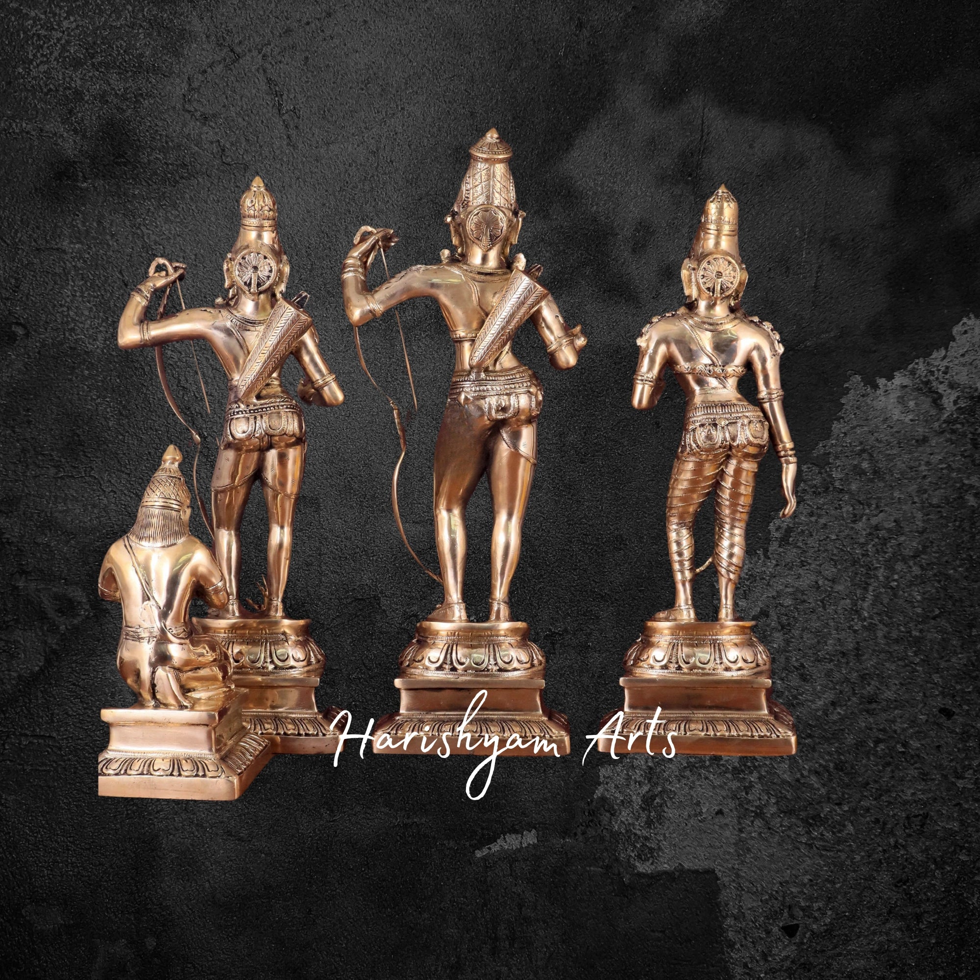 24" Decorative Brass Ram Darbar Statue for Spiritual Decor