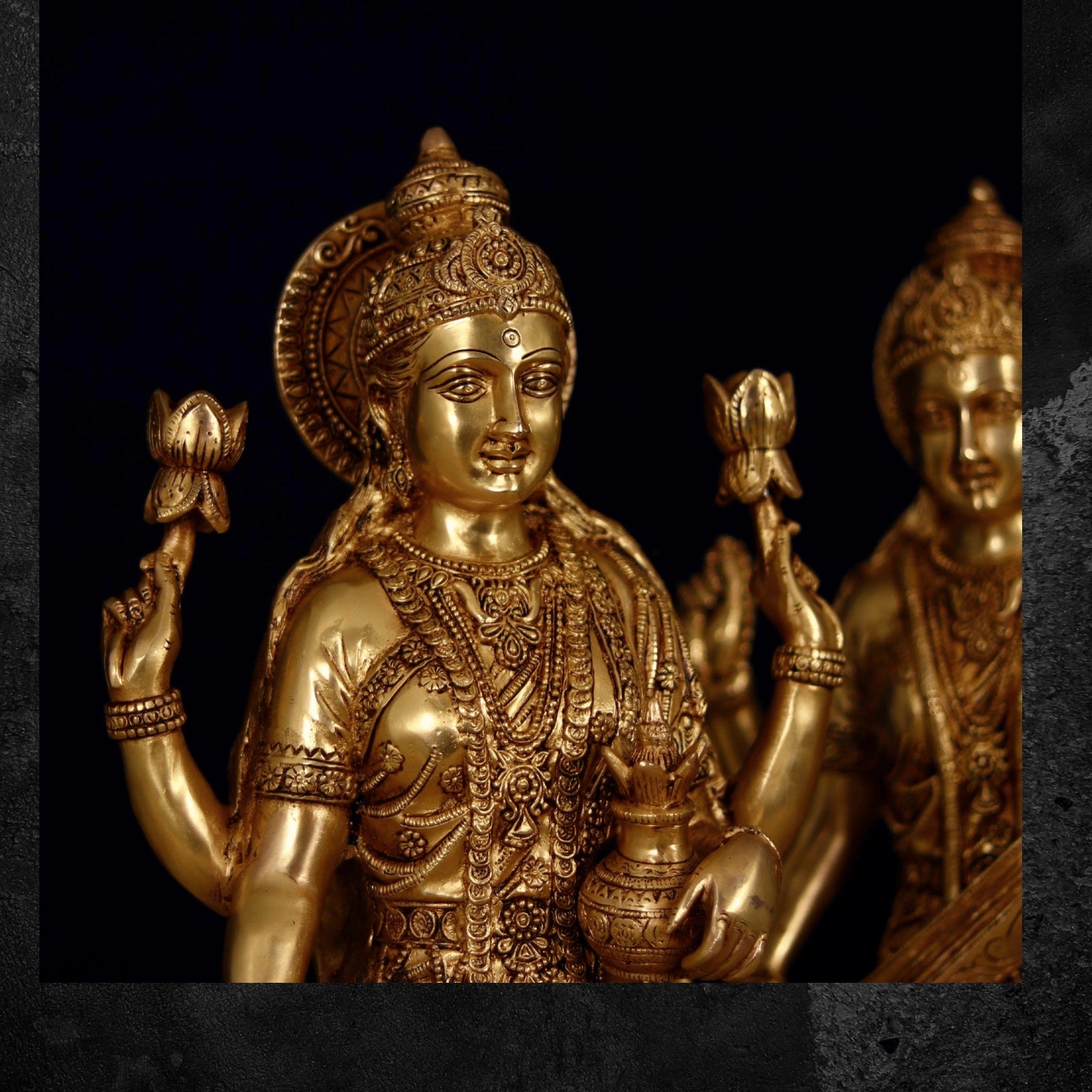 24" Divine Brass Lakshmi Mata Murti for Home and Temple Worship