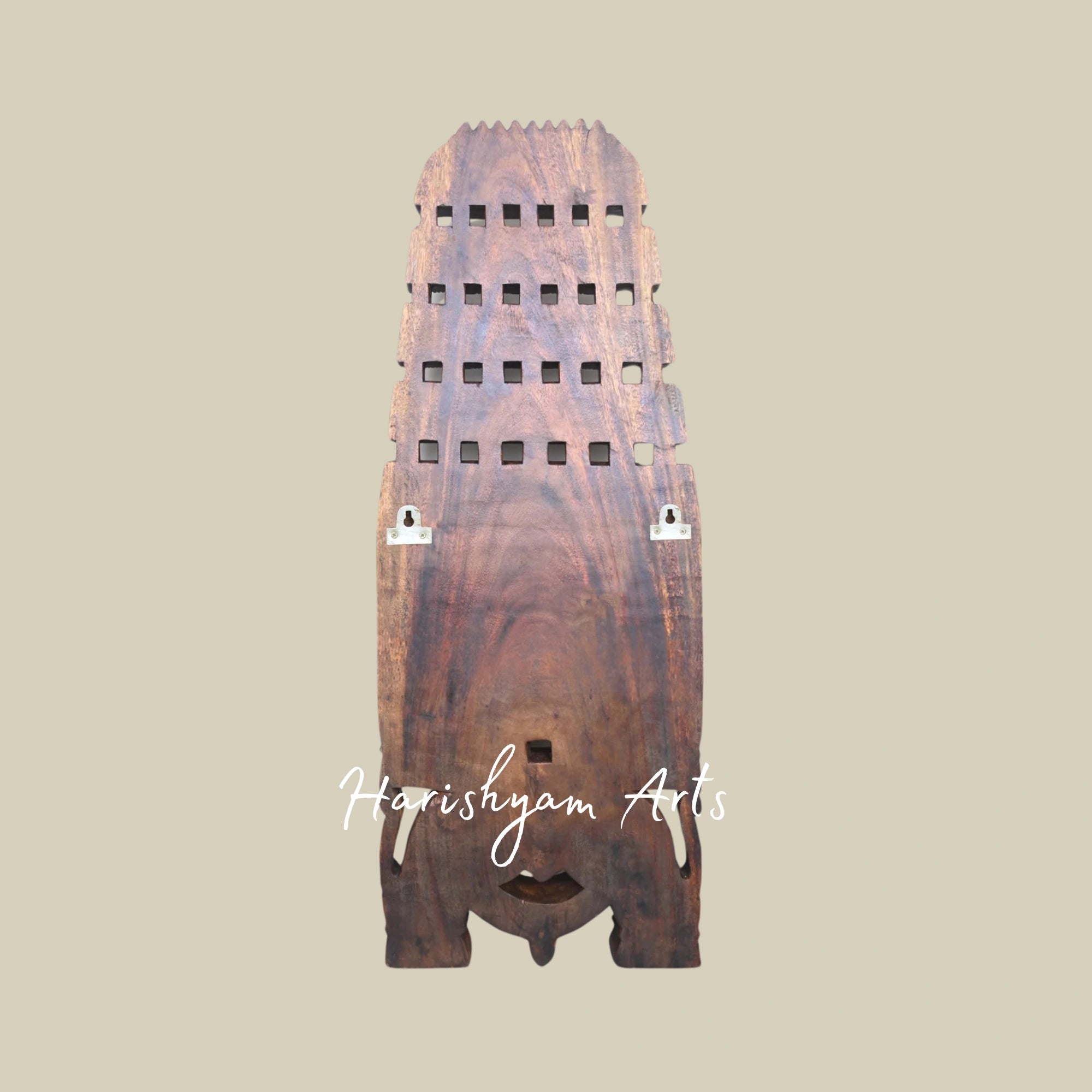 24" Exquisitely Hand-Carved Wooden Saraswati Kavadi Panel for Home and Temple