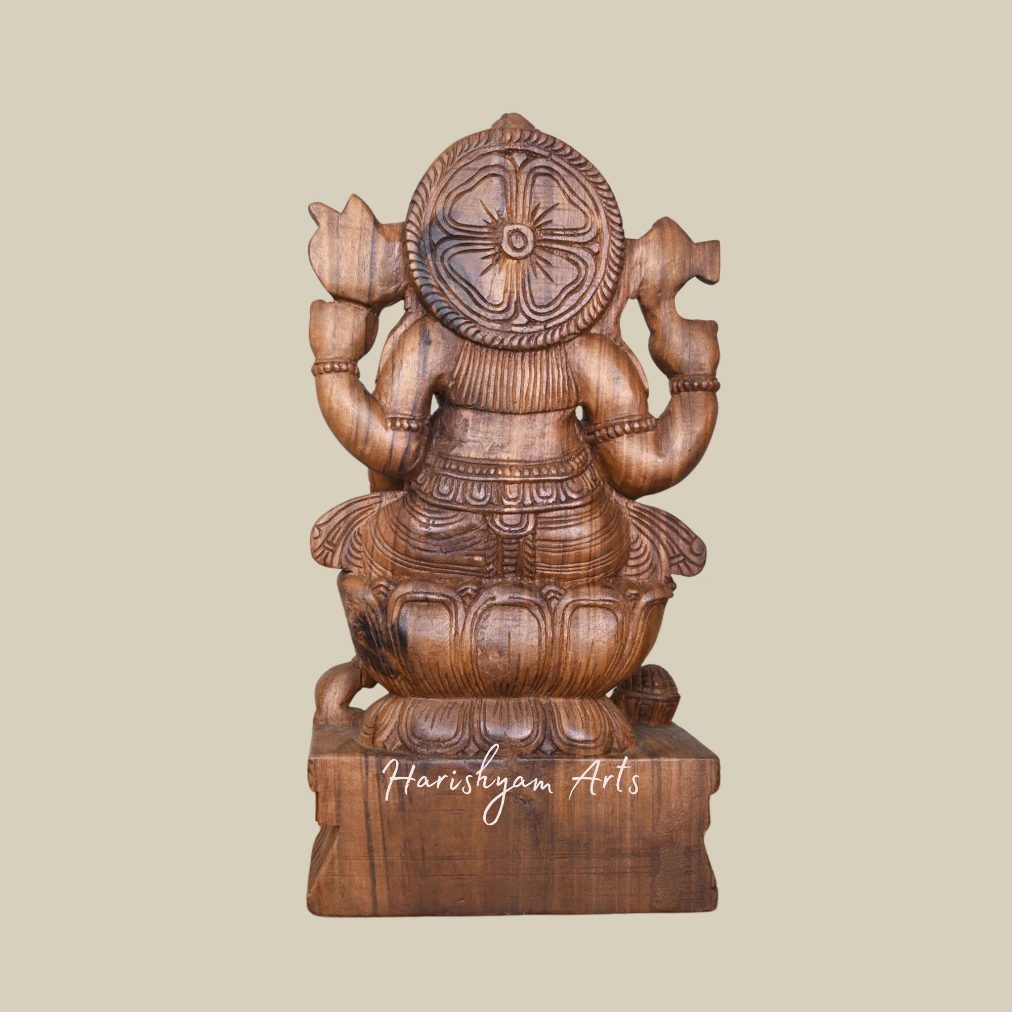 24" Ganesha Wood Carving Wall Decor4