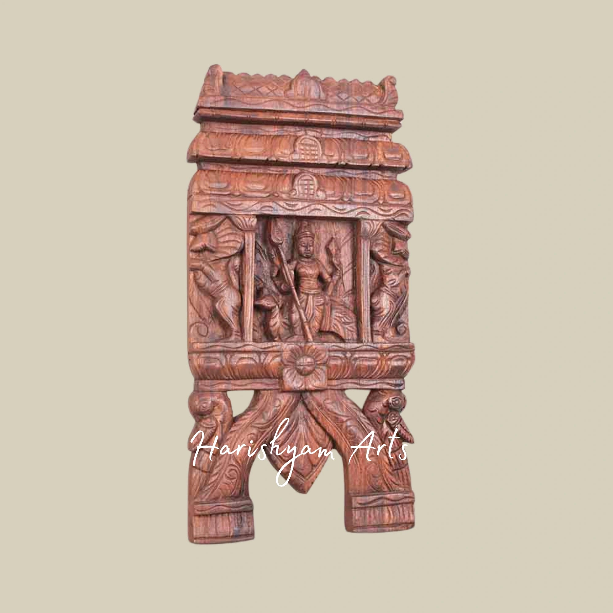 24" Lord Murugan Velayutham Kavadi Holding Vel and Standing with Peacock