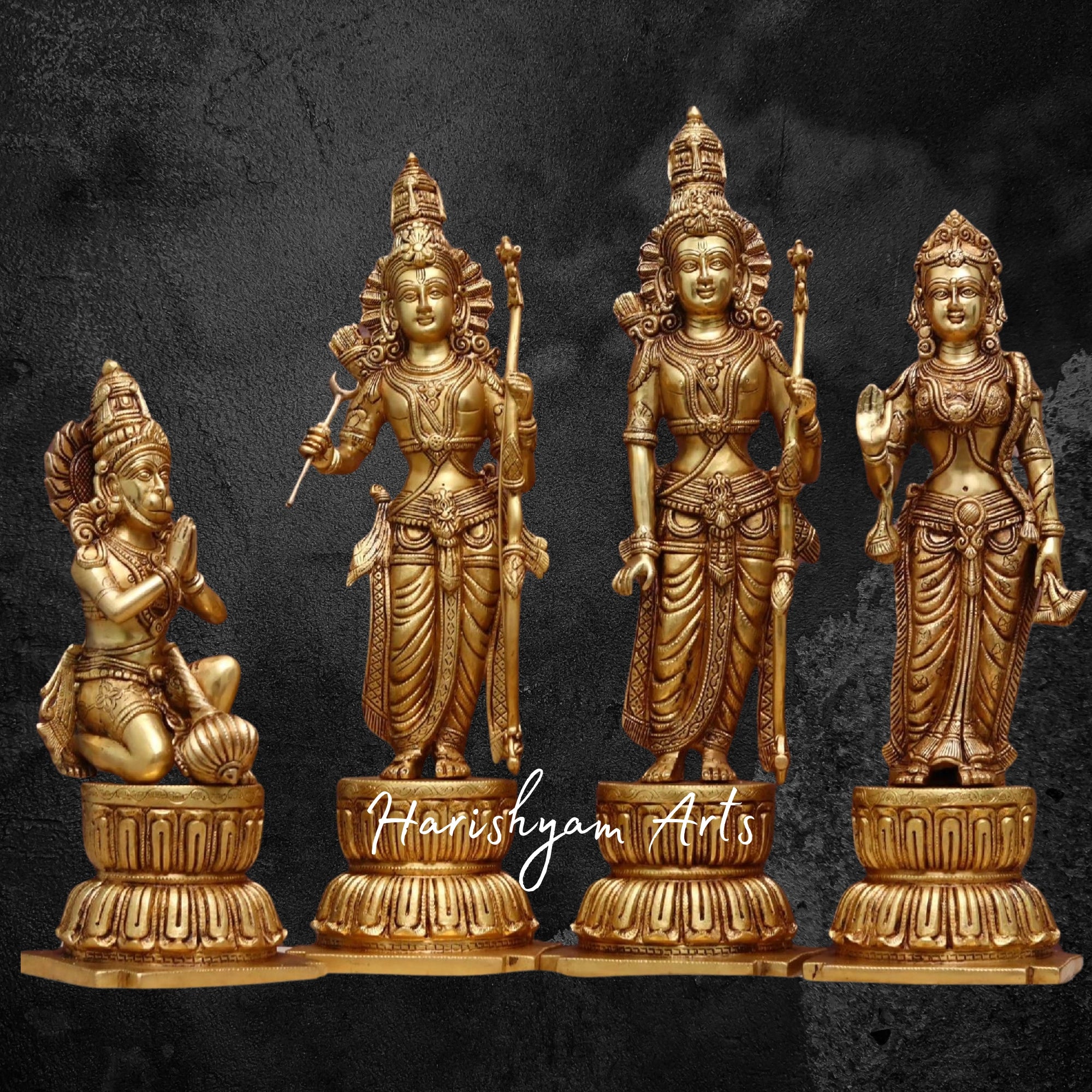 24" Traditional Ram Darbar Brass Statue for Mandir and Gifting