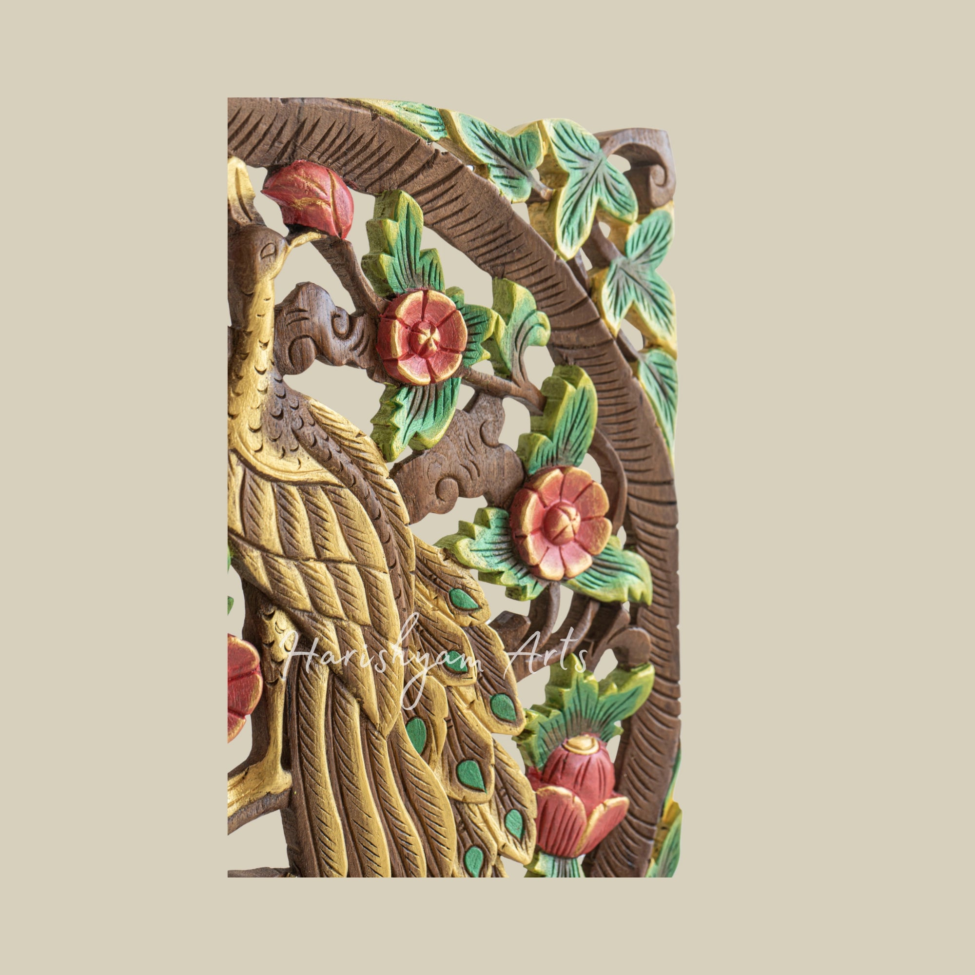 24" Hand Carving Bird Wooden Wall Hanging Decor5