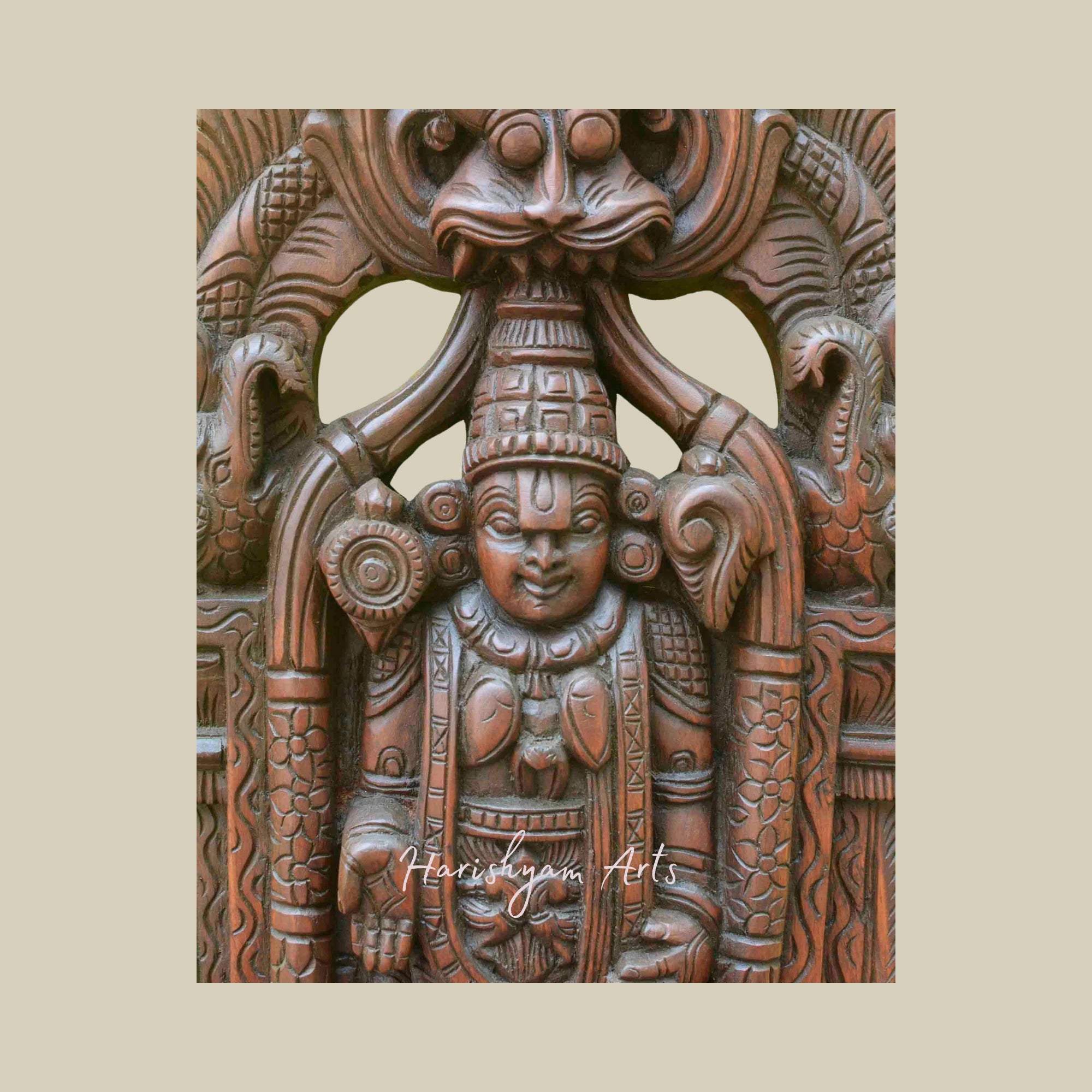 24" Wooden Tirupati Balaji Idol for Gifting3