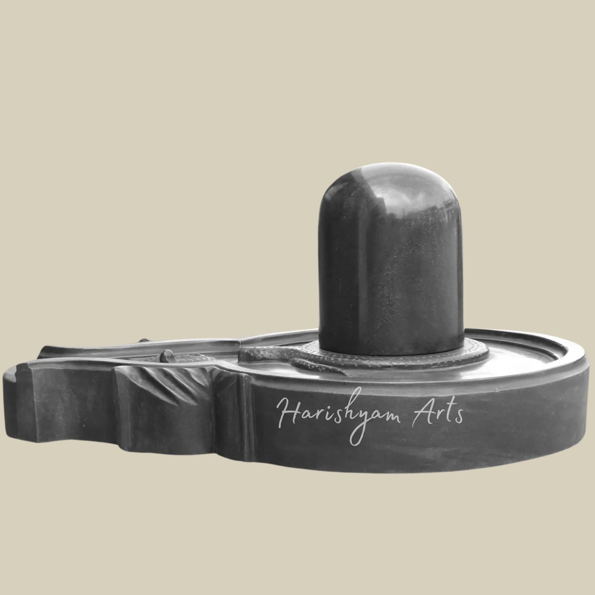 24" Handcrafted Black Marble Shivling