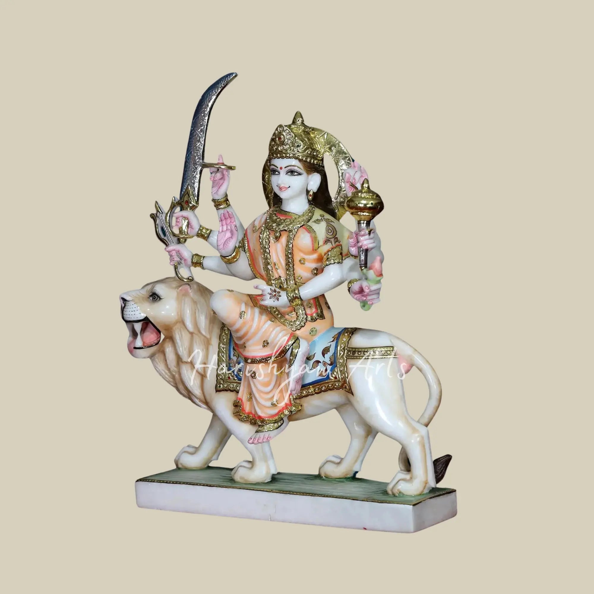 24" Durga Maa Marble Statue
