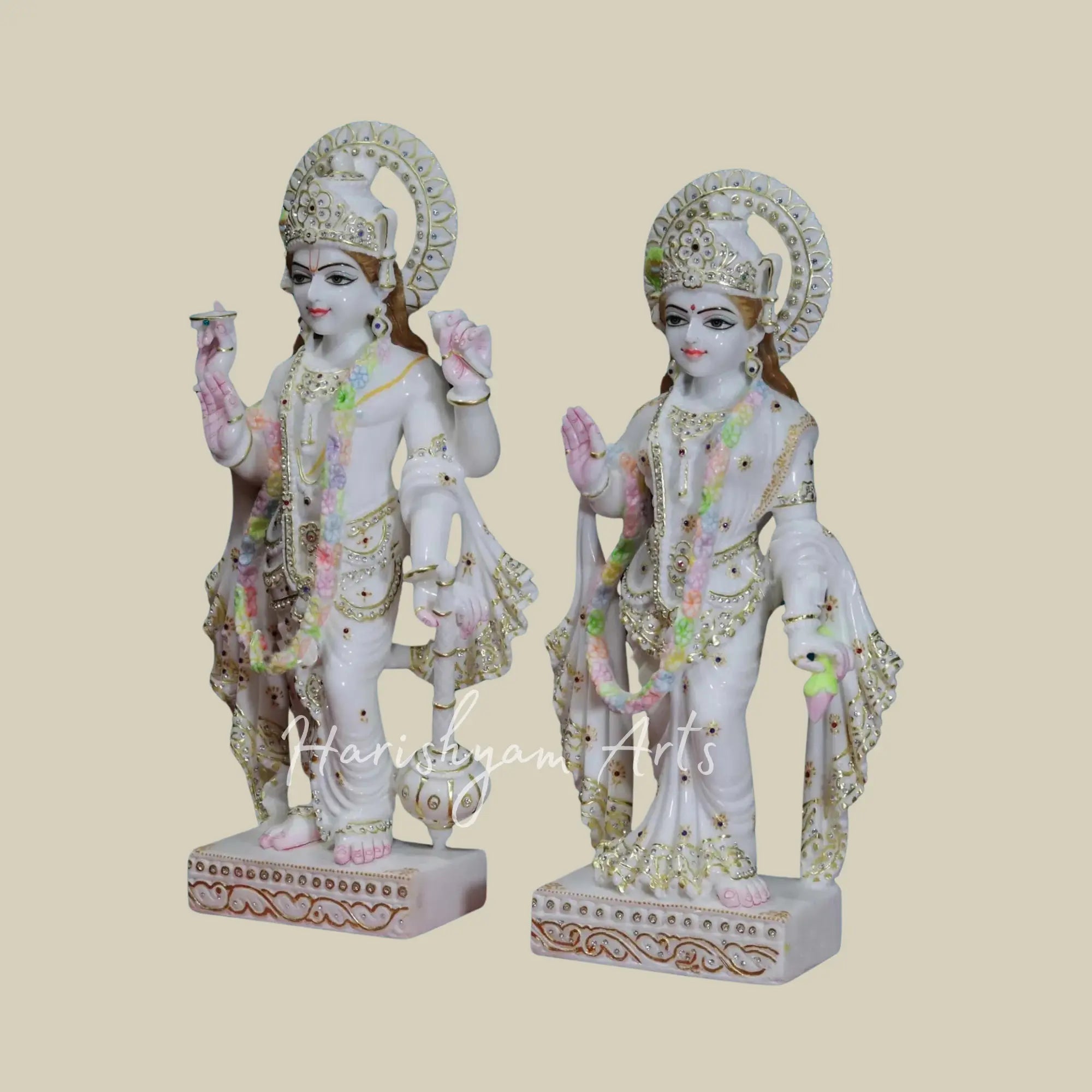 24 inches Narayan Laxmi Marble Statue
