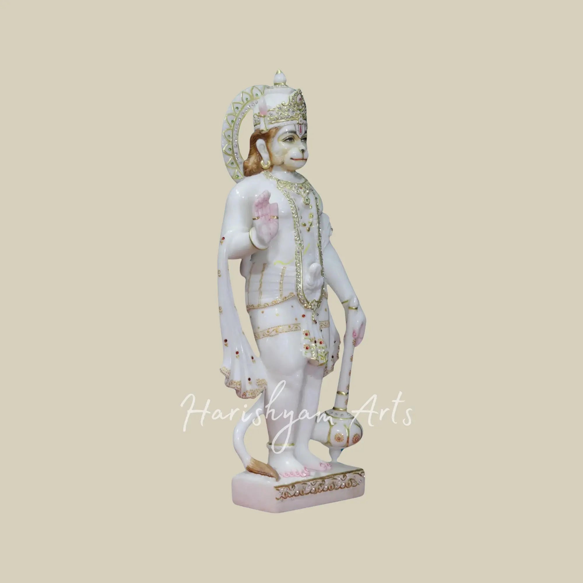 24 inches Standing Hanuman Ji Marble Moorti 2
