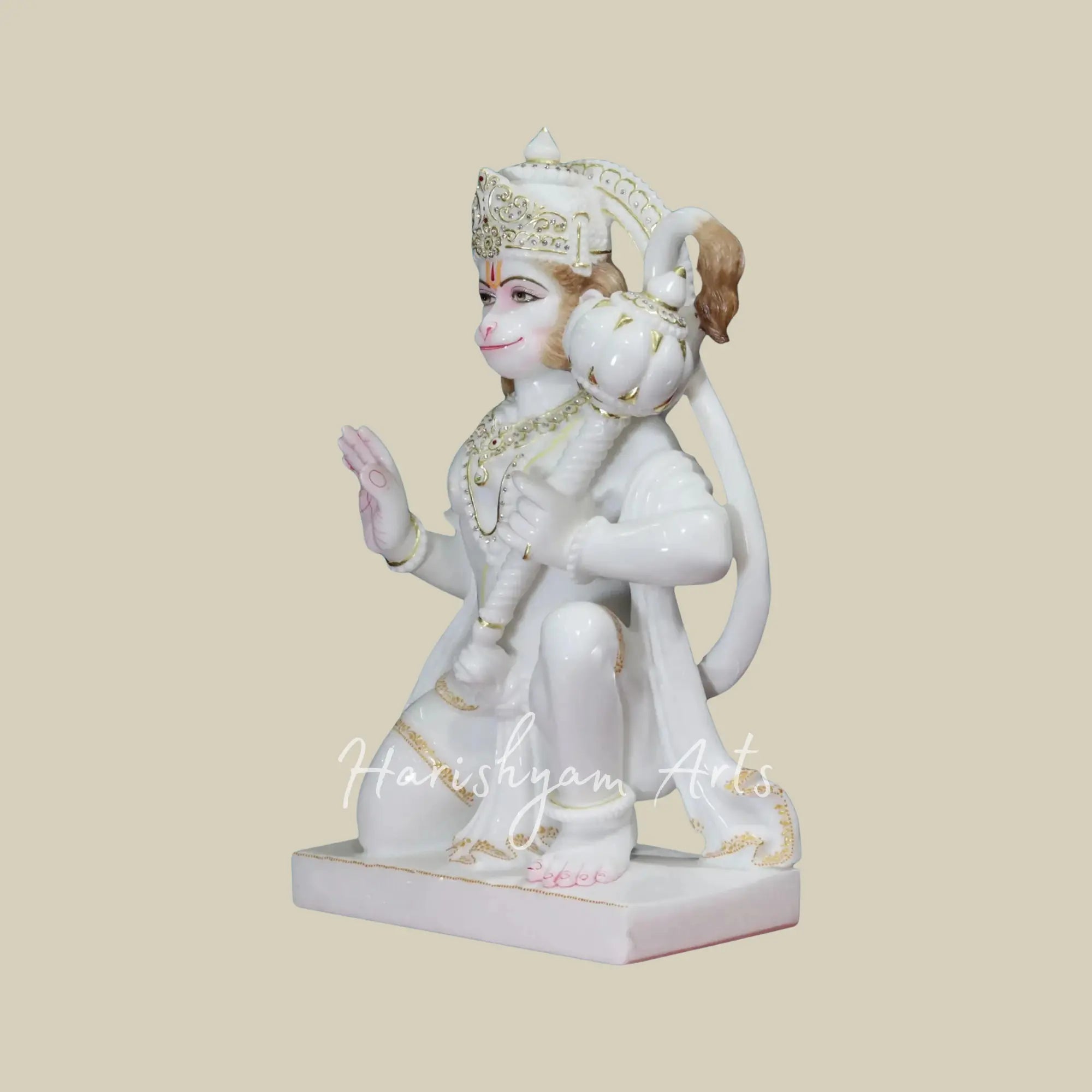 24 inches Standing Hanuman Ji Marble Moorti 3