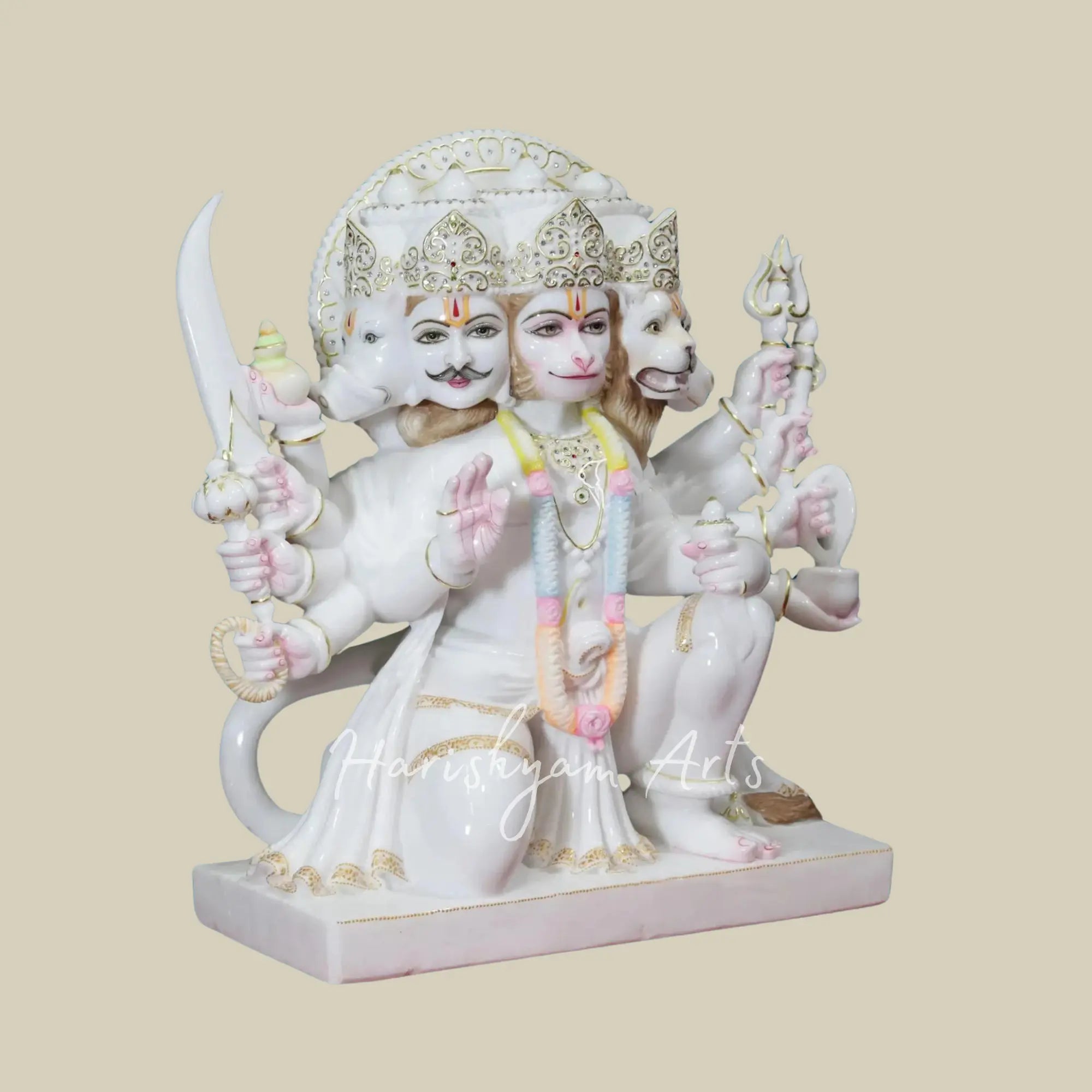 24 inches panchmukhi hanuman murti marble 2