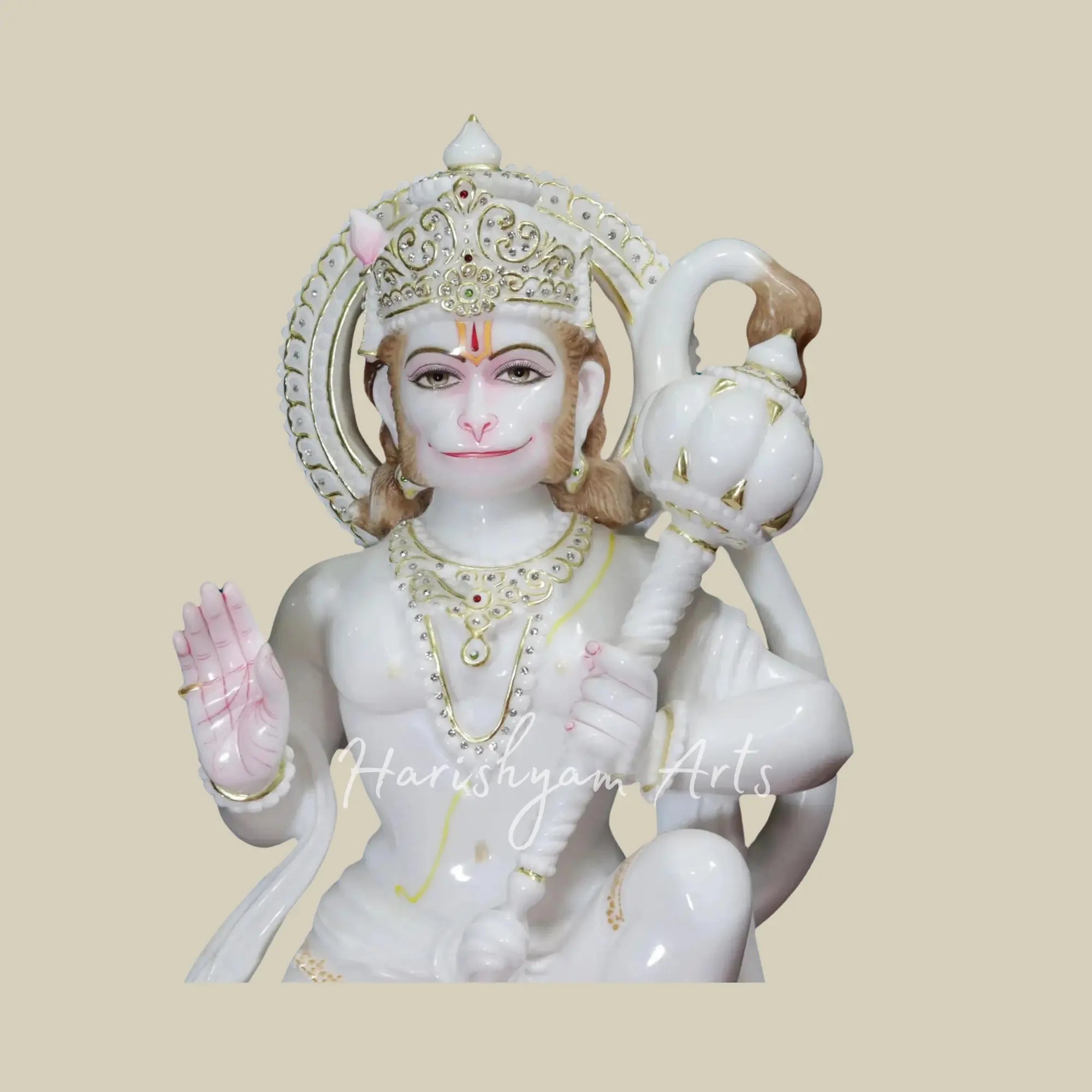 24" white hanuman ji murti 2