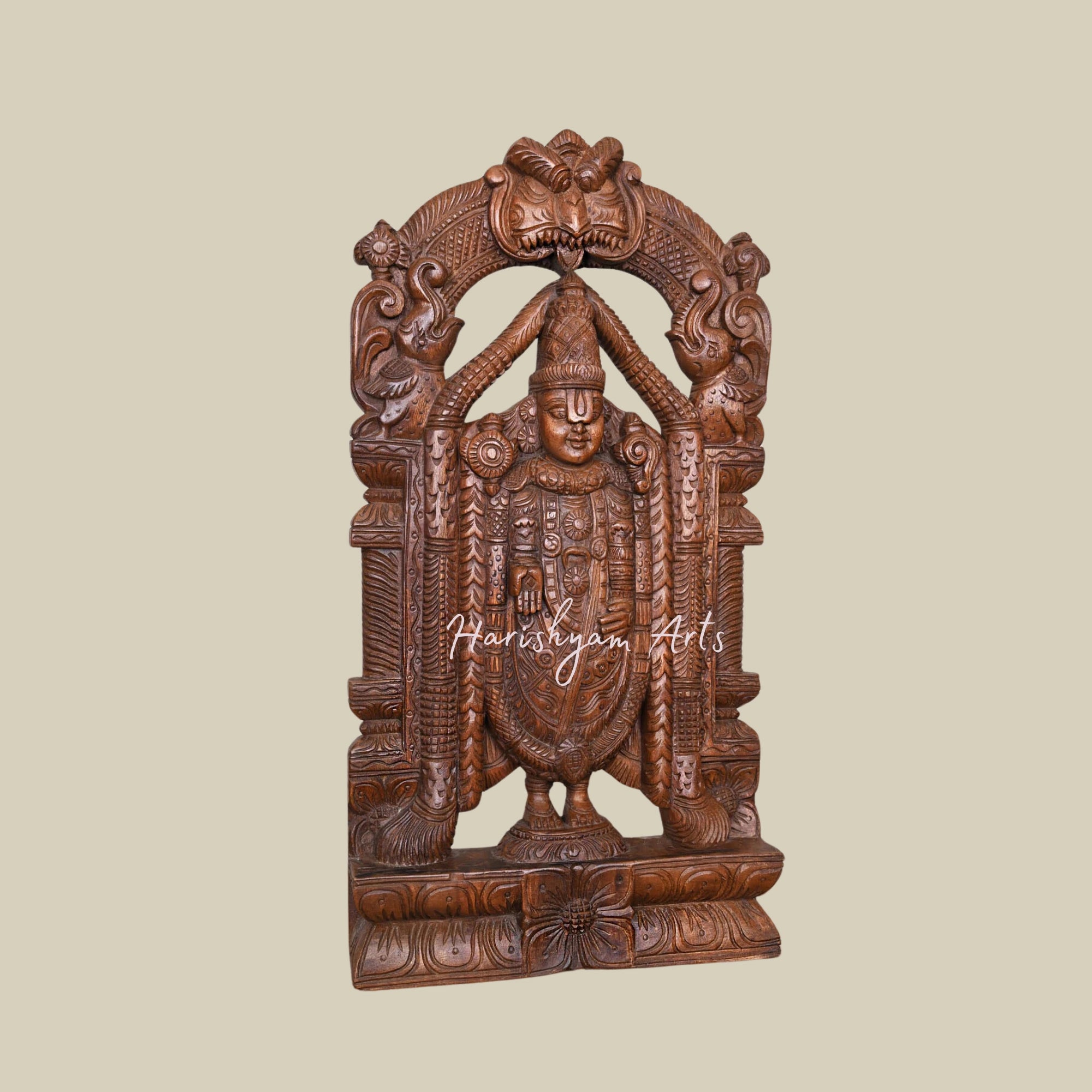 25" Carved Tirupati Balaji Wooden Idol3