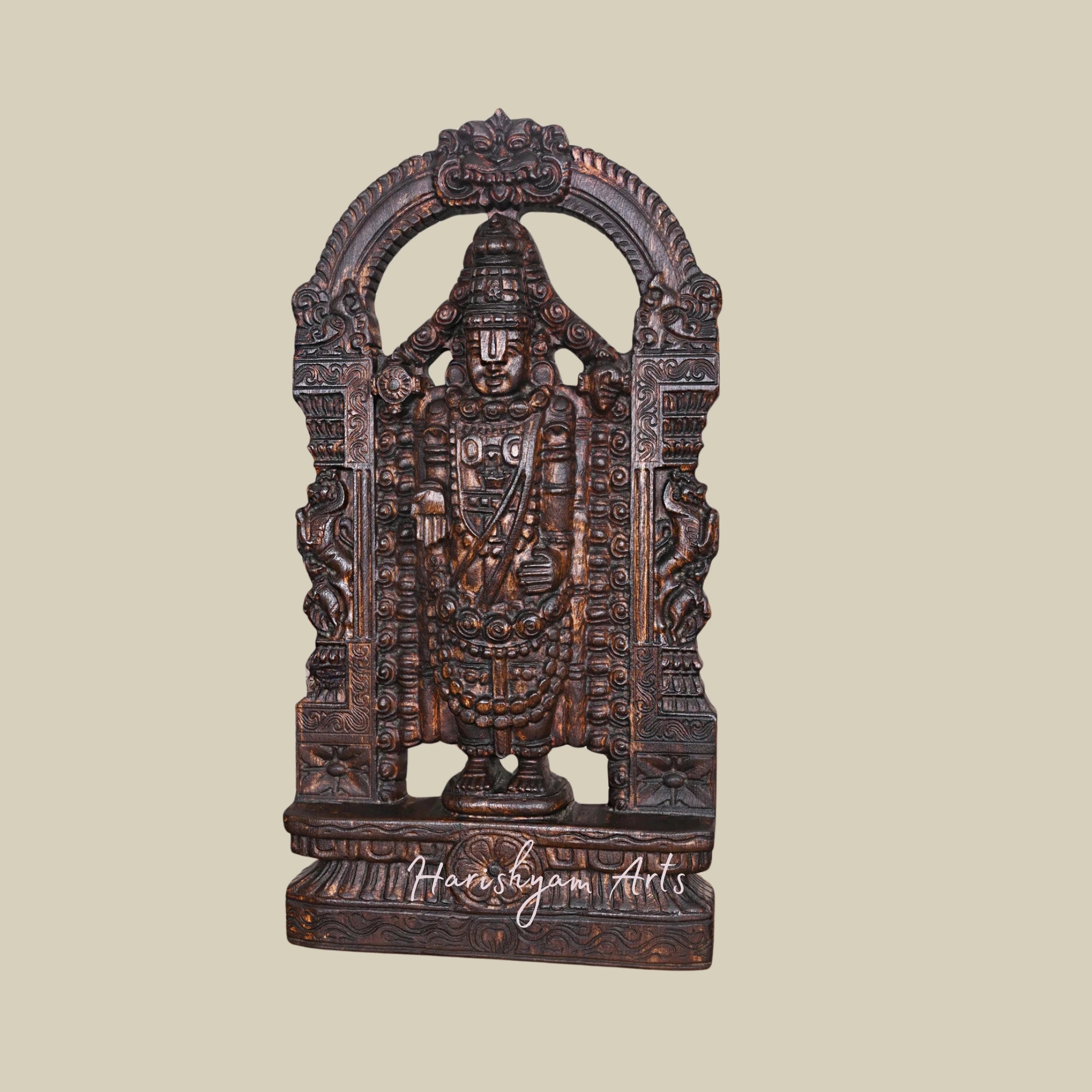 25" Wooden Lord Balaji Statue for Home Décor