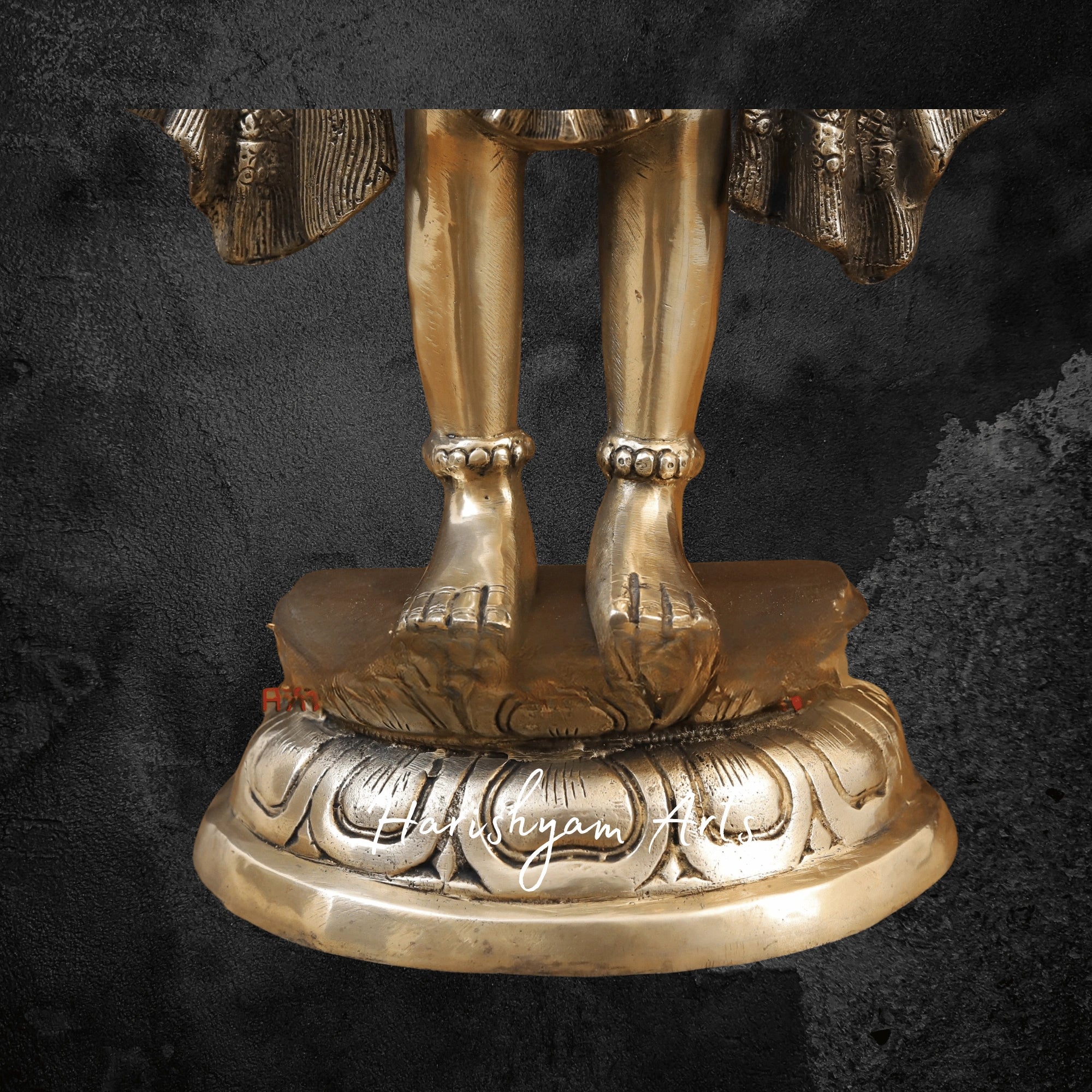 26" Brass Standing Hanuman Idol with Fine Golden Finish for Pooja Room and Mandir