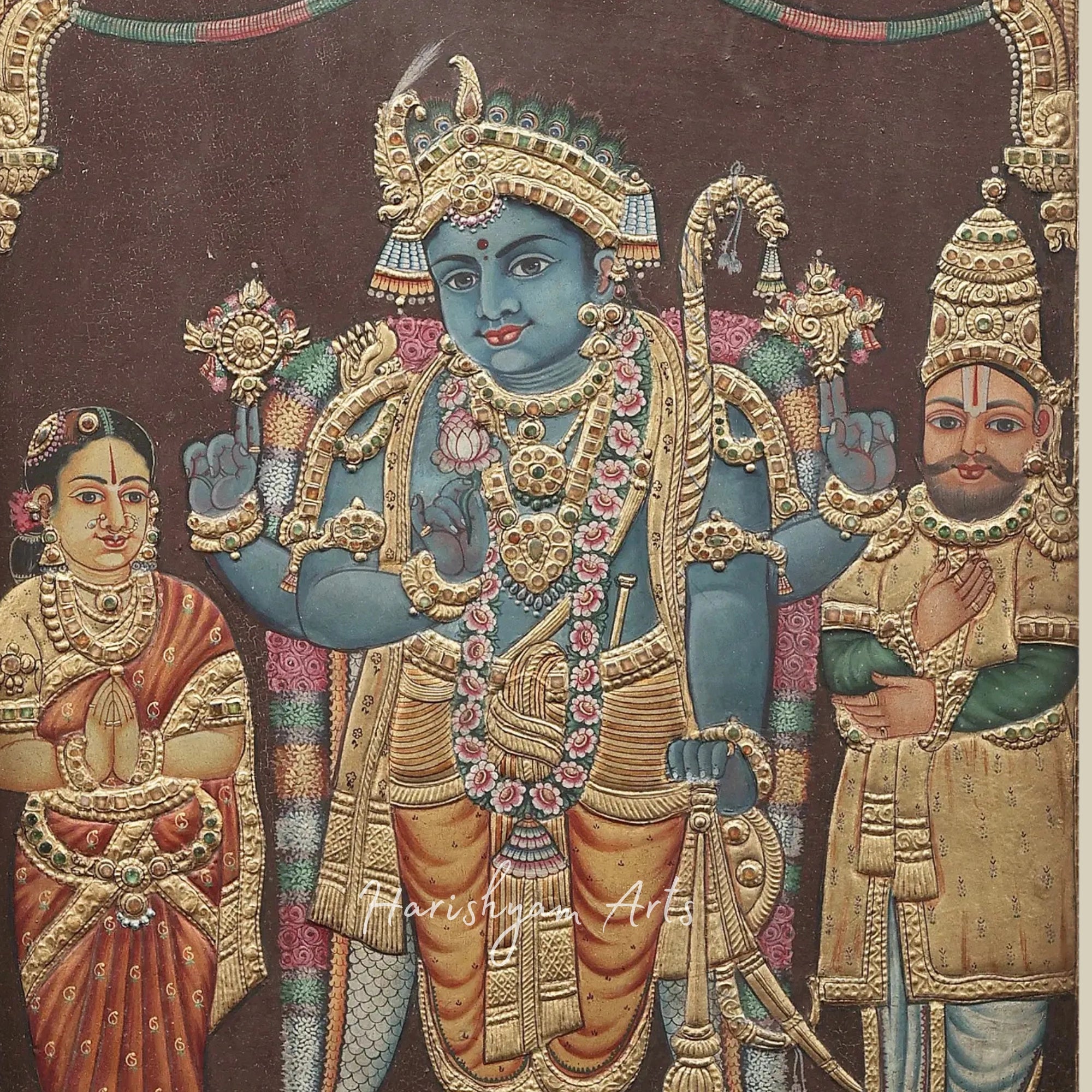 26" Lord Rama Tanjore Painting for Pooja Room or Home Decor1