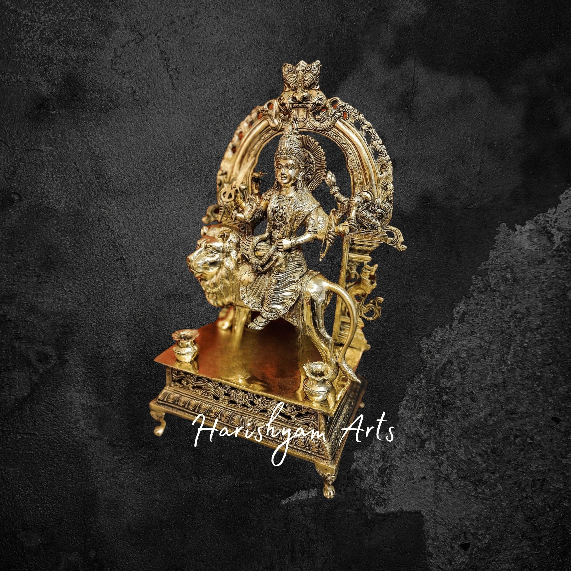 26" Pure Handcrafted Brass Goddess Durga Statue for Home