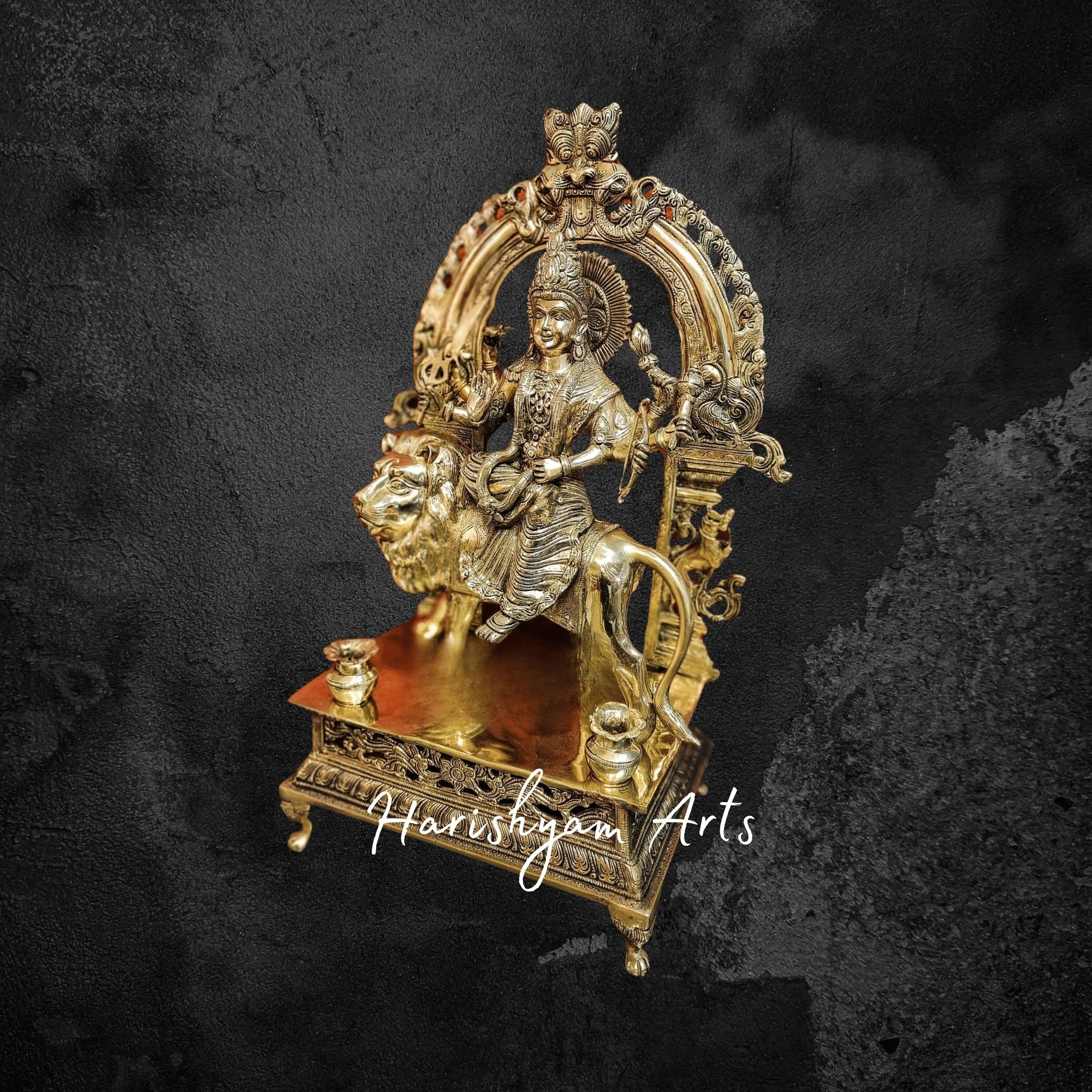 26" Pure Handcrafted Brass Goddess Durga Statue for Home