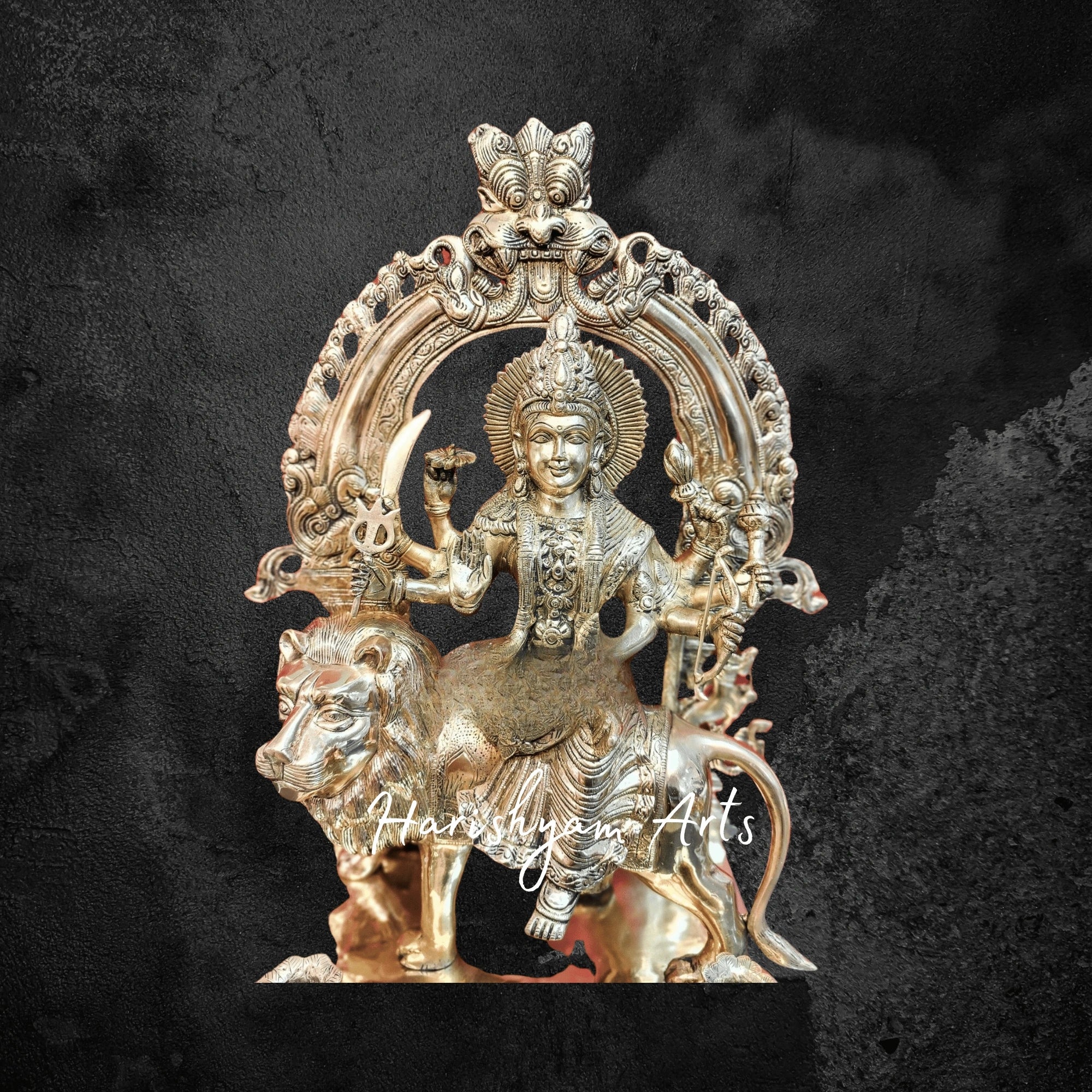 26" Pure Handcrafted Brass Goddess Durga Statue for Home