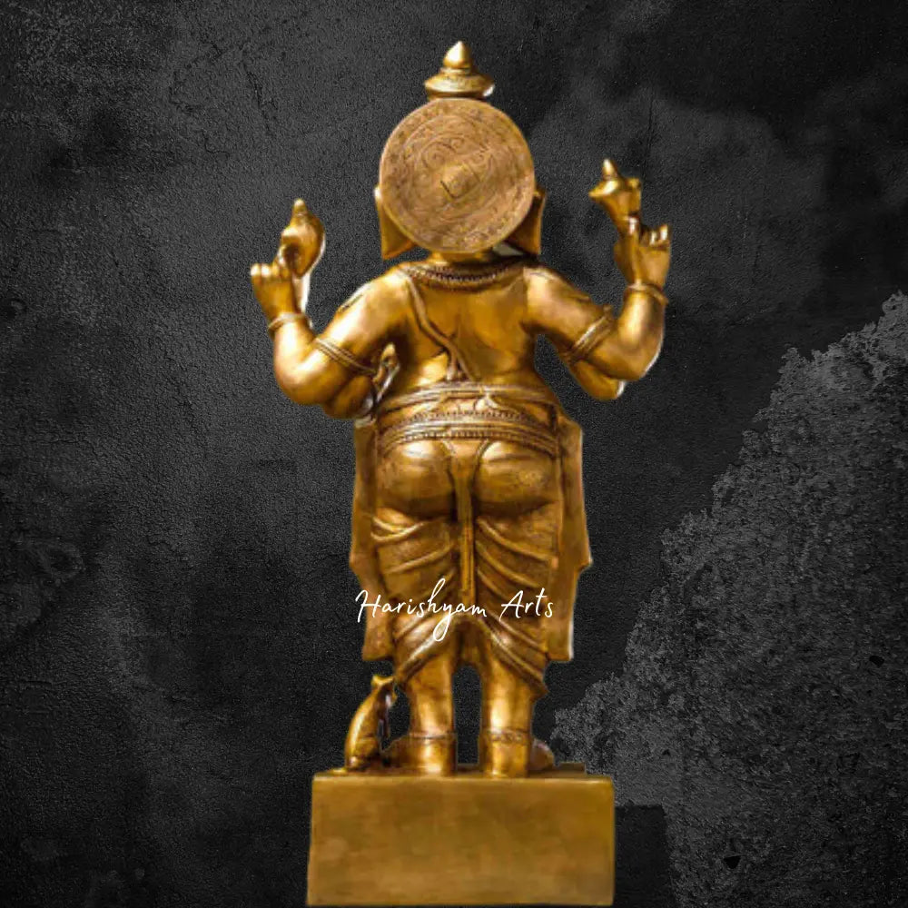 Standing Ganesha Brass Statue 27"