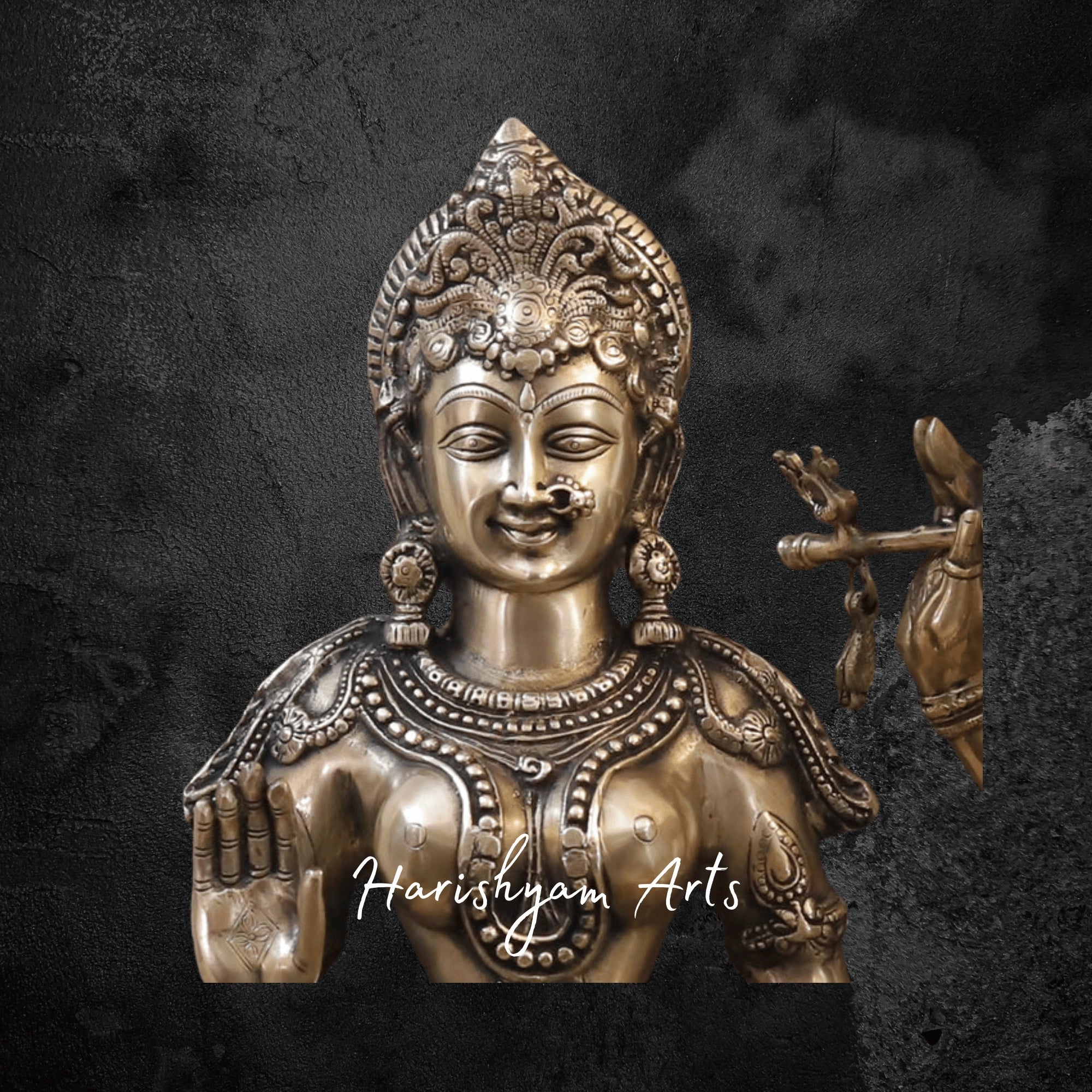 27" Authentic Pure Brass Radha Krishna Idols for Home Temple