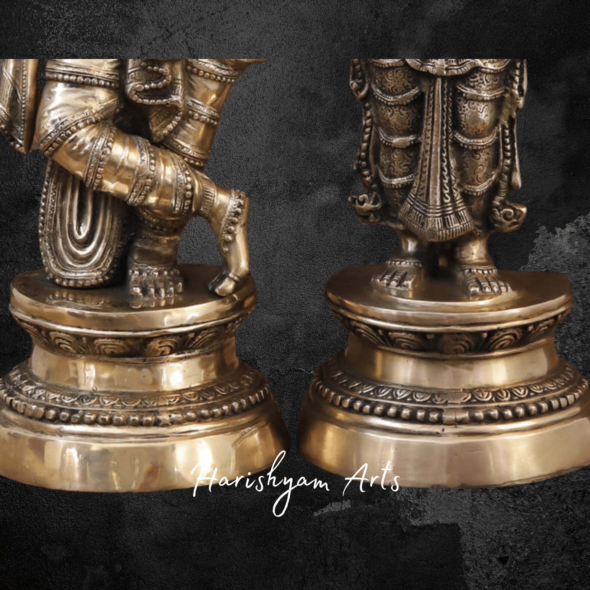 27" Authentic Pure Brass Radha Krishna Idols for Home Temple