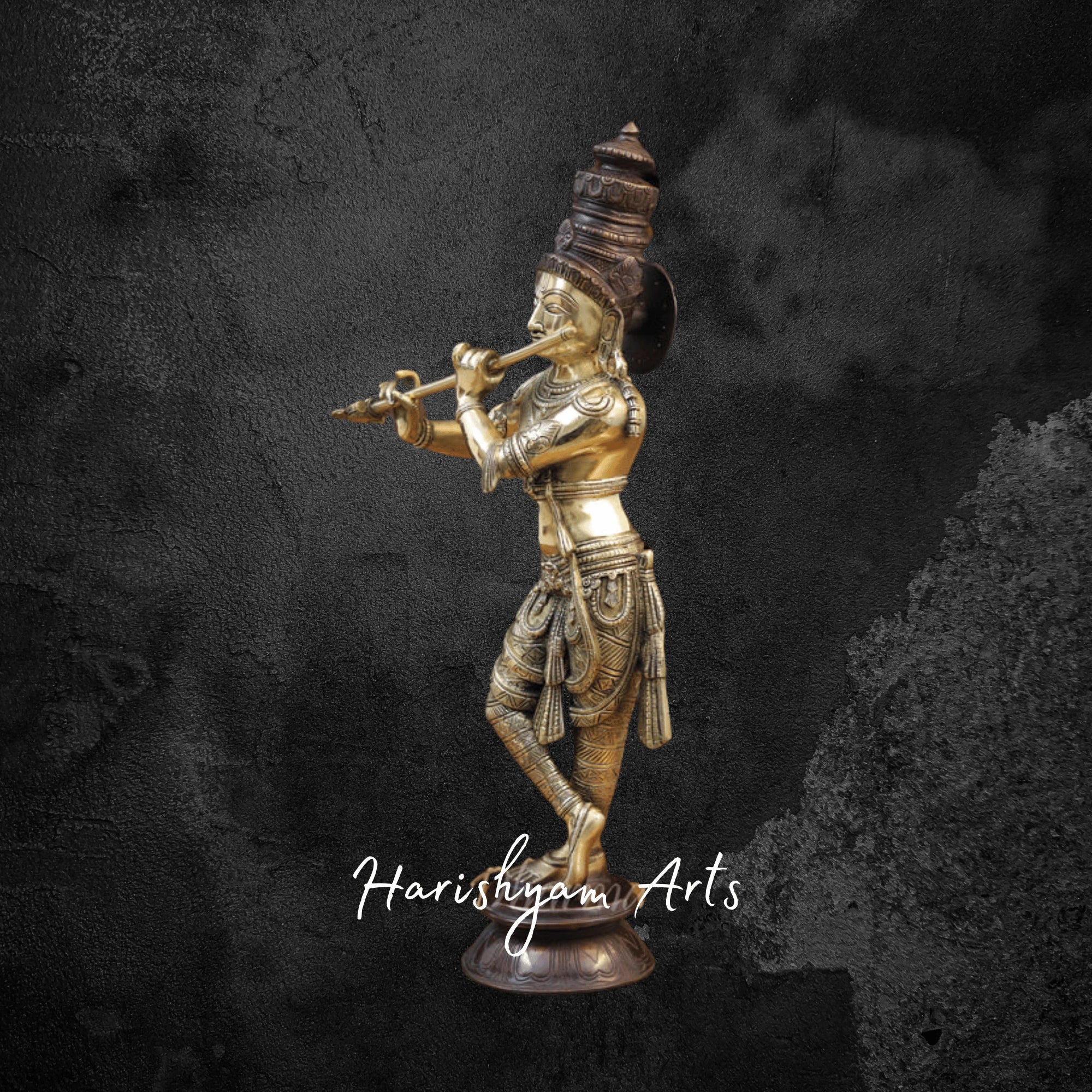 27" Authentic Pure Brass Radha Krishna Idols for Home Temple