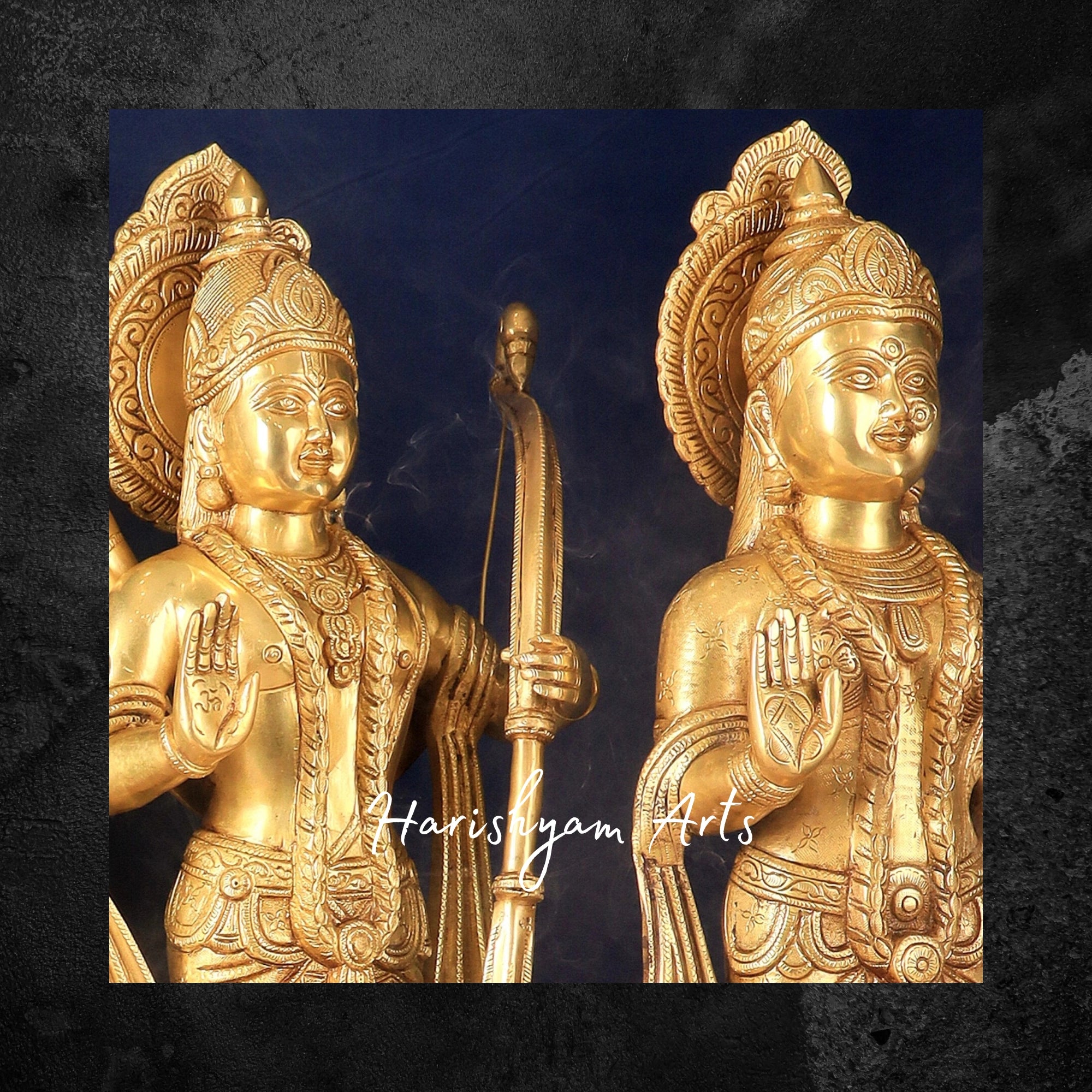 27" Brass Ram Laxman Sita Hanuman Idol Sacred Ensemble
