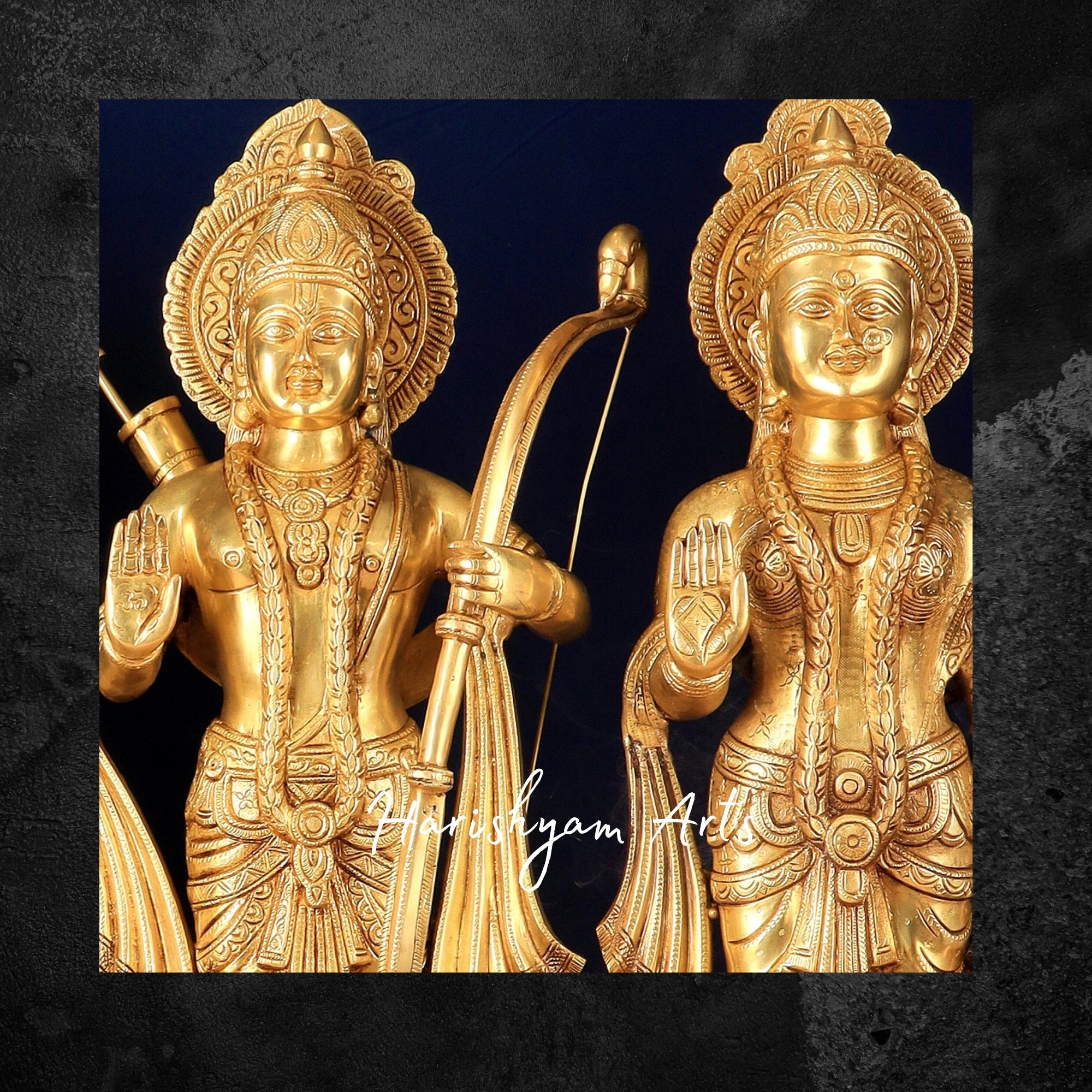 27" Brass Ram Laxman Sita Hanuman Idol Sacred Ensemble