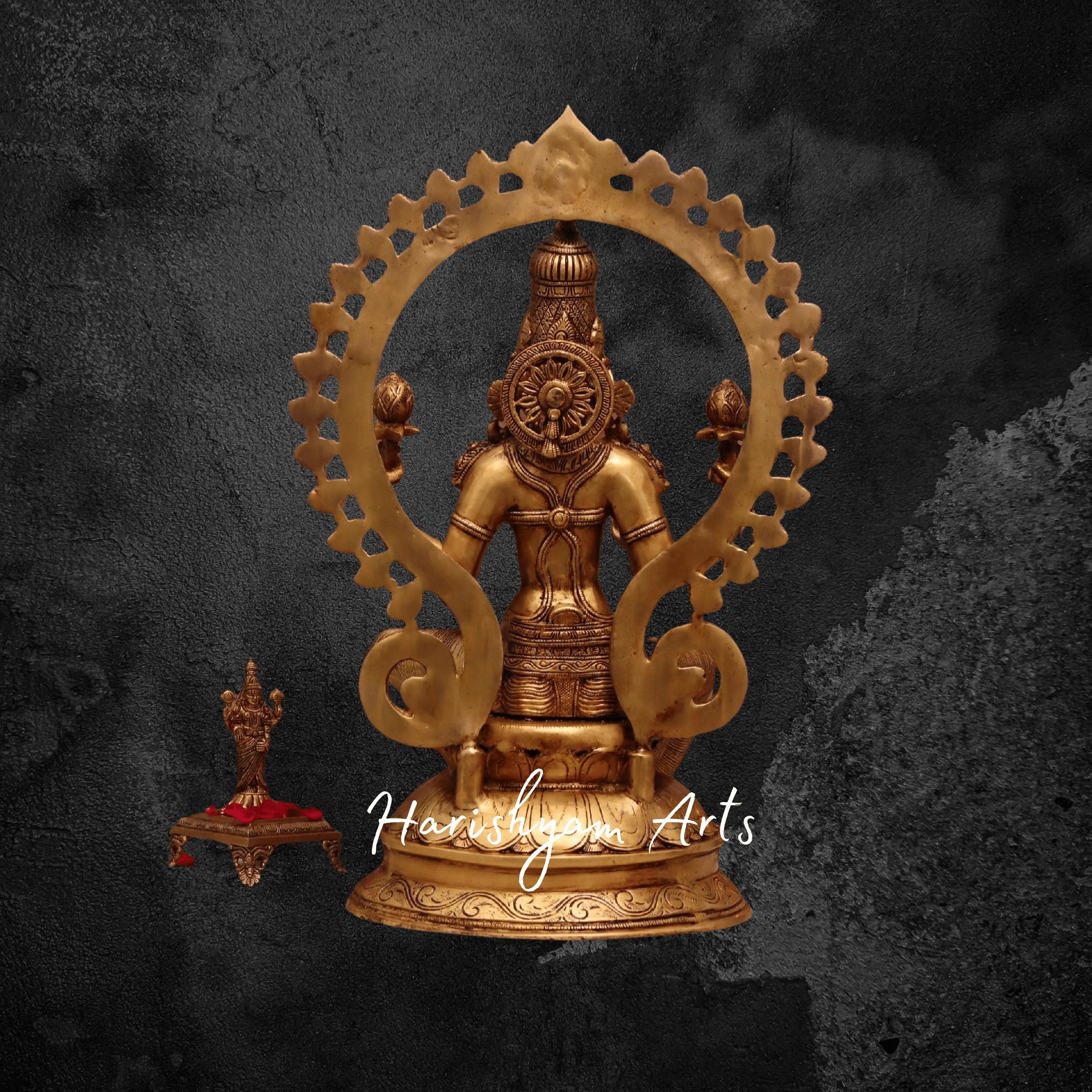 27" Laxmi Ji Brass Idol with Lotus and Ornate Frame Design