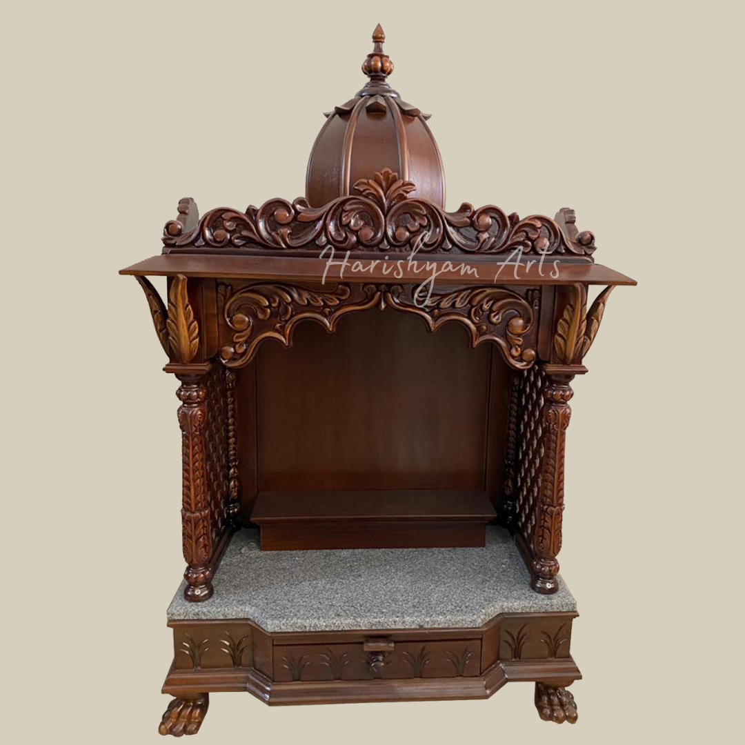 Handcarved Teak Wood Temple 27" Inches