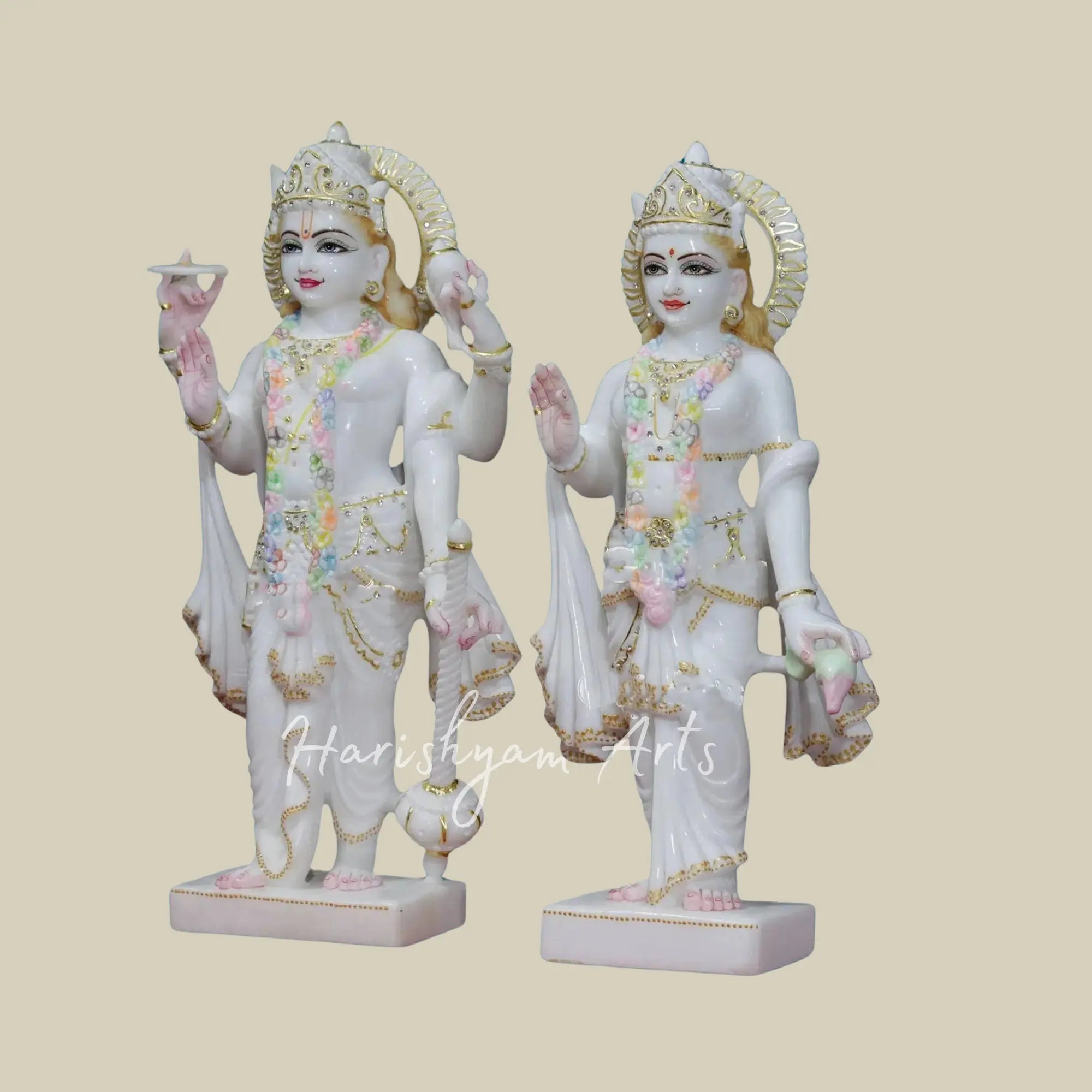 27 inches White Makrana Marble Laxmi Narayan Murti