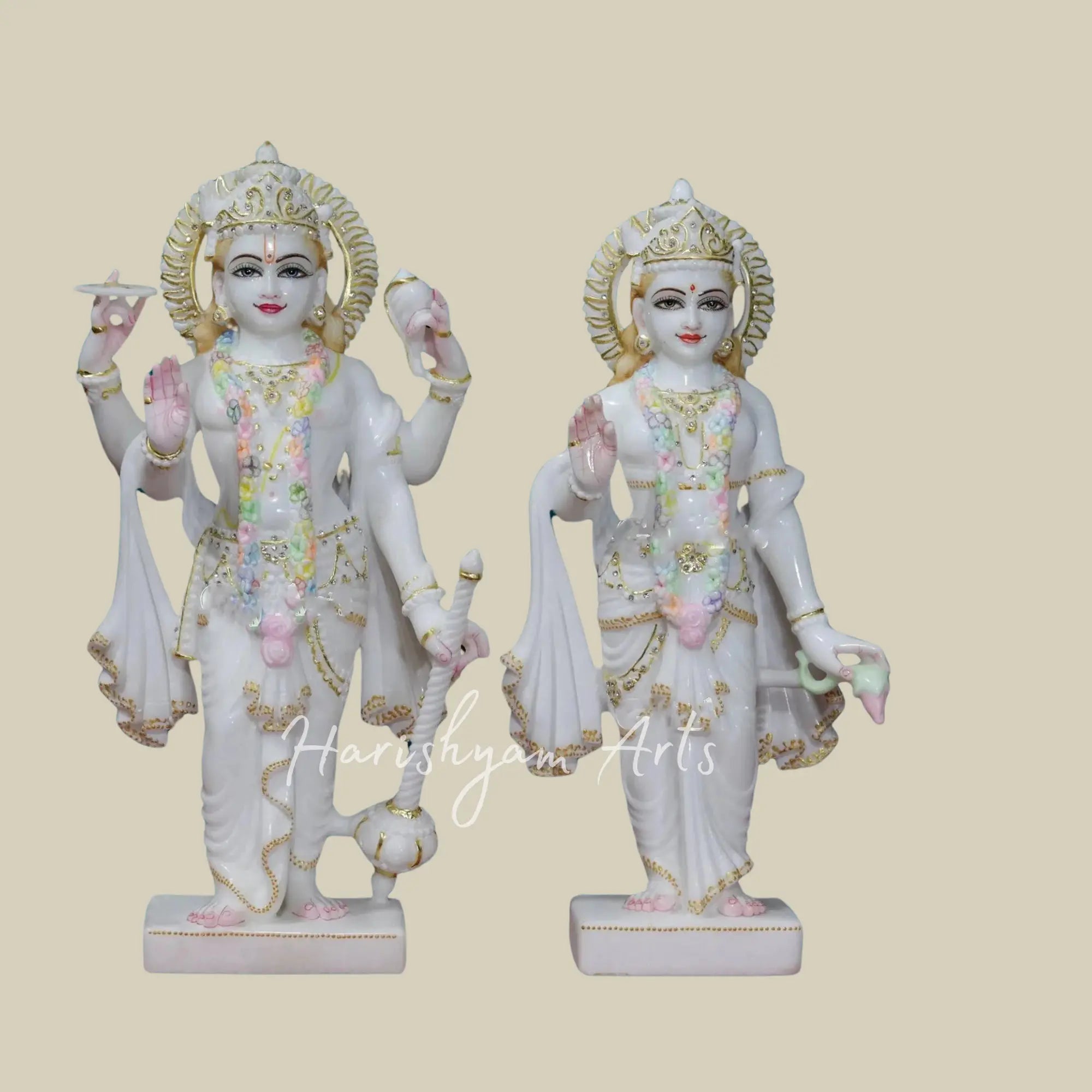 27 inches White Makrana Marble Laxmi Narayan Murti 1