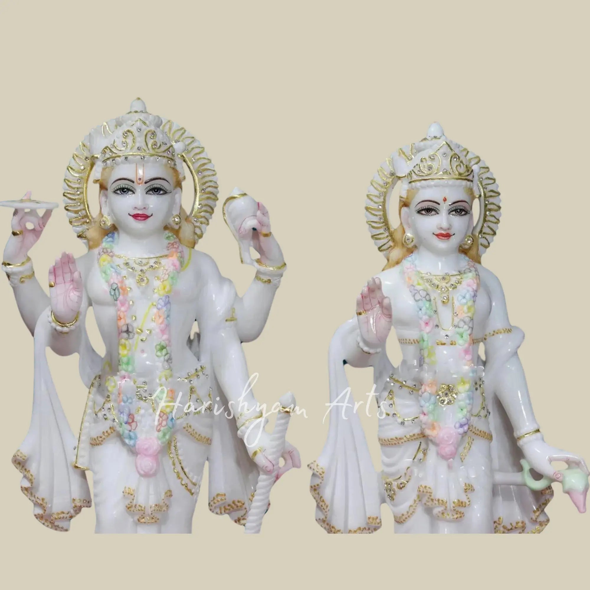 27 inches White Makrana Marble Laxmi Narayan Murti 2