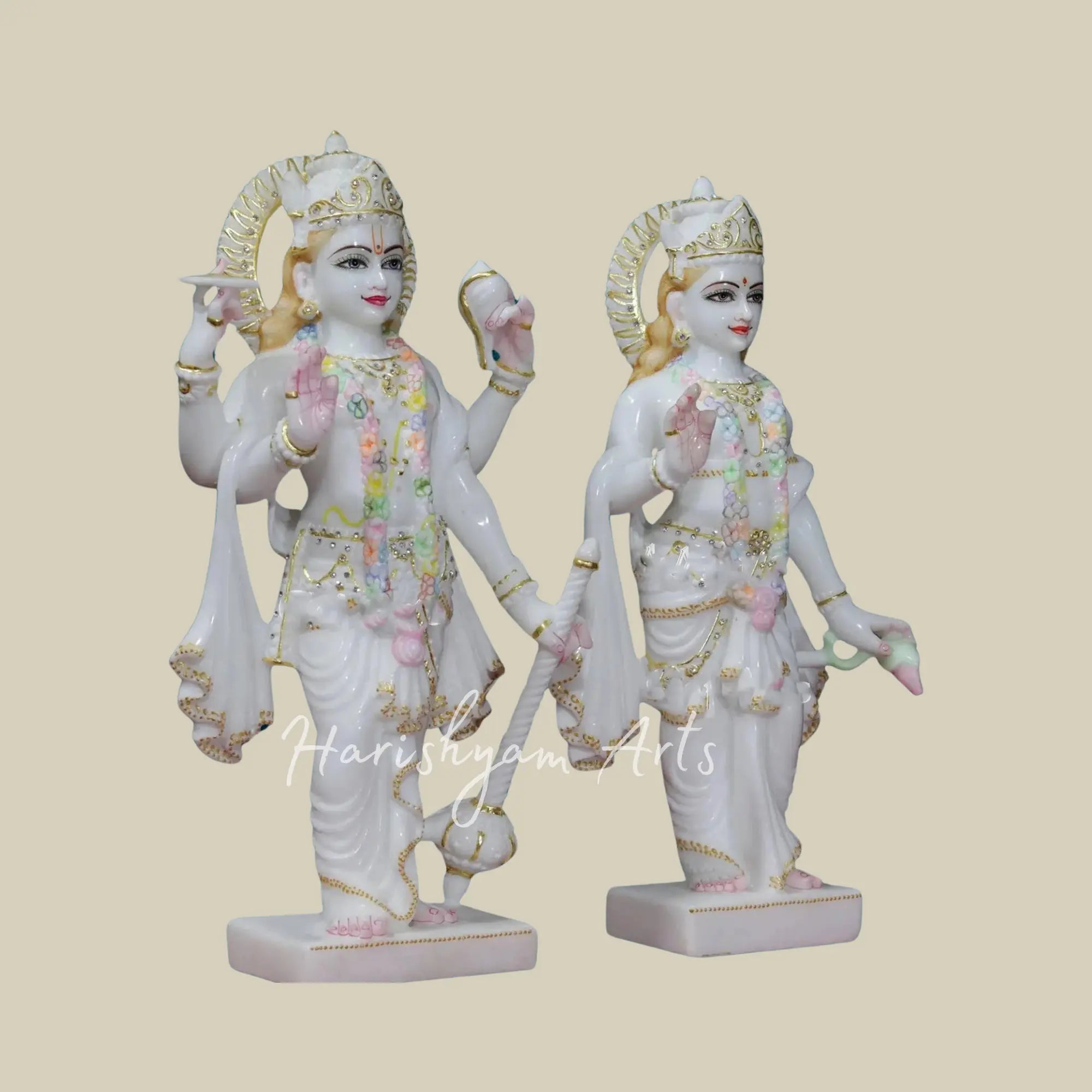 27 inches White Makrana Marble Laxmi Narayan Murti3