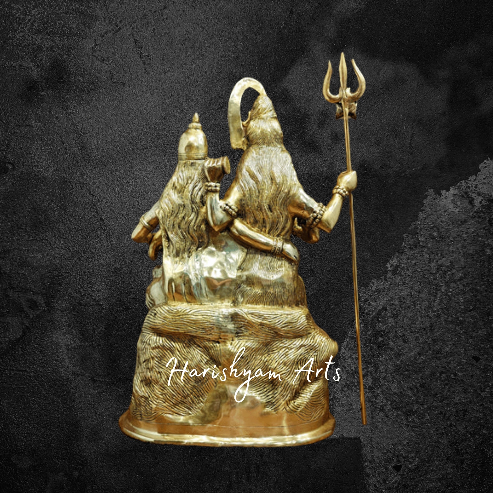 28" Large Pure Brass Shiva Parivar Idol for Temple and Home Decor