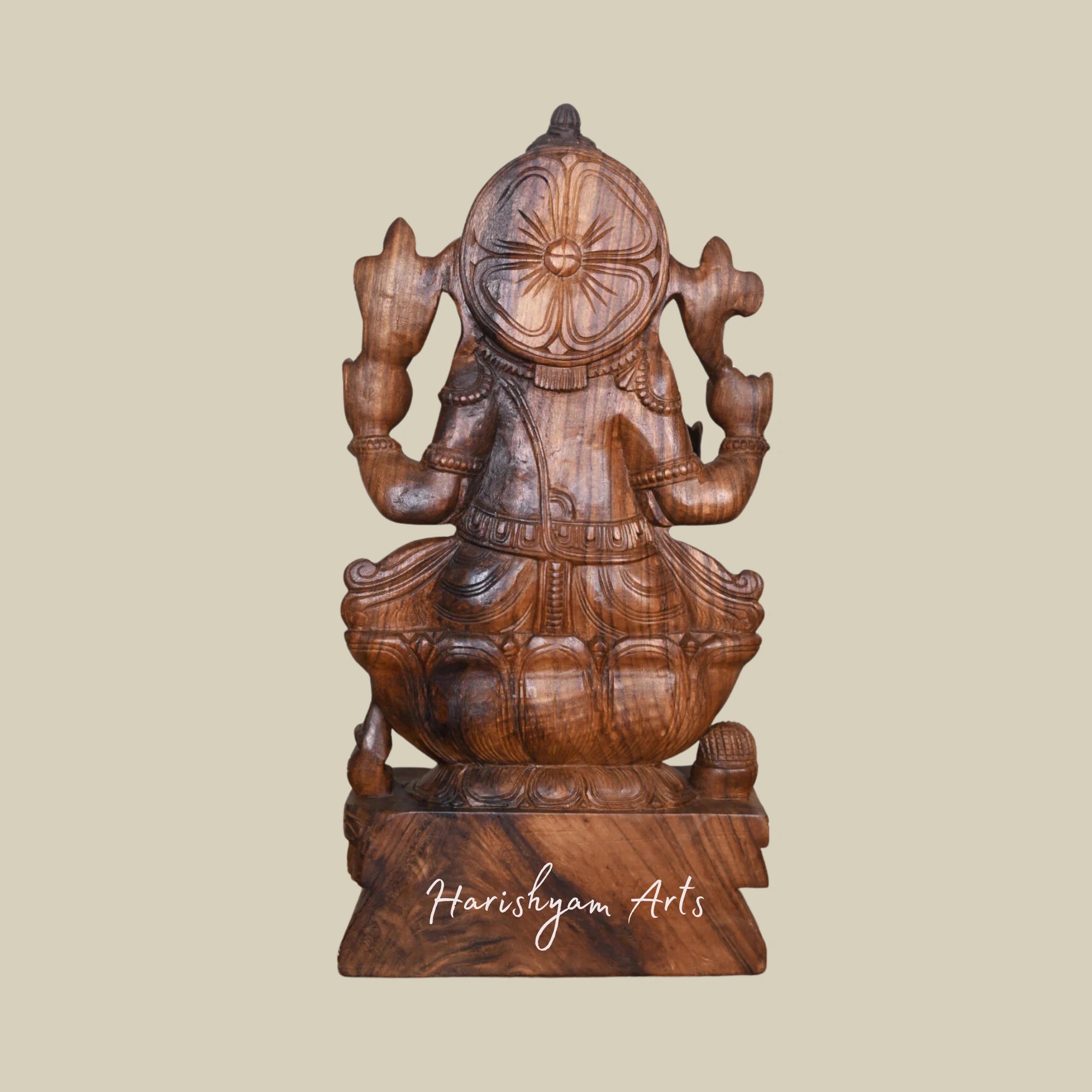 30" Shri Valampuri Ganapati Idol on Petal Lotus