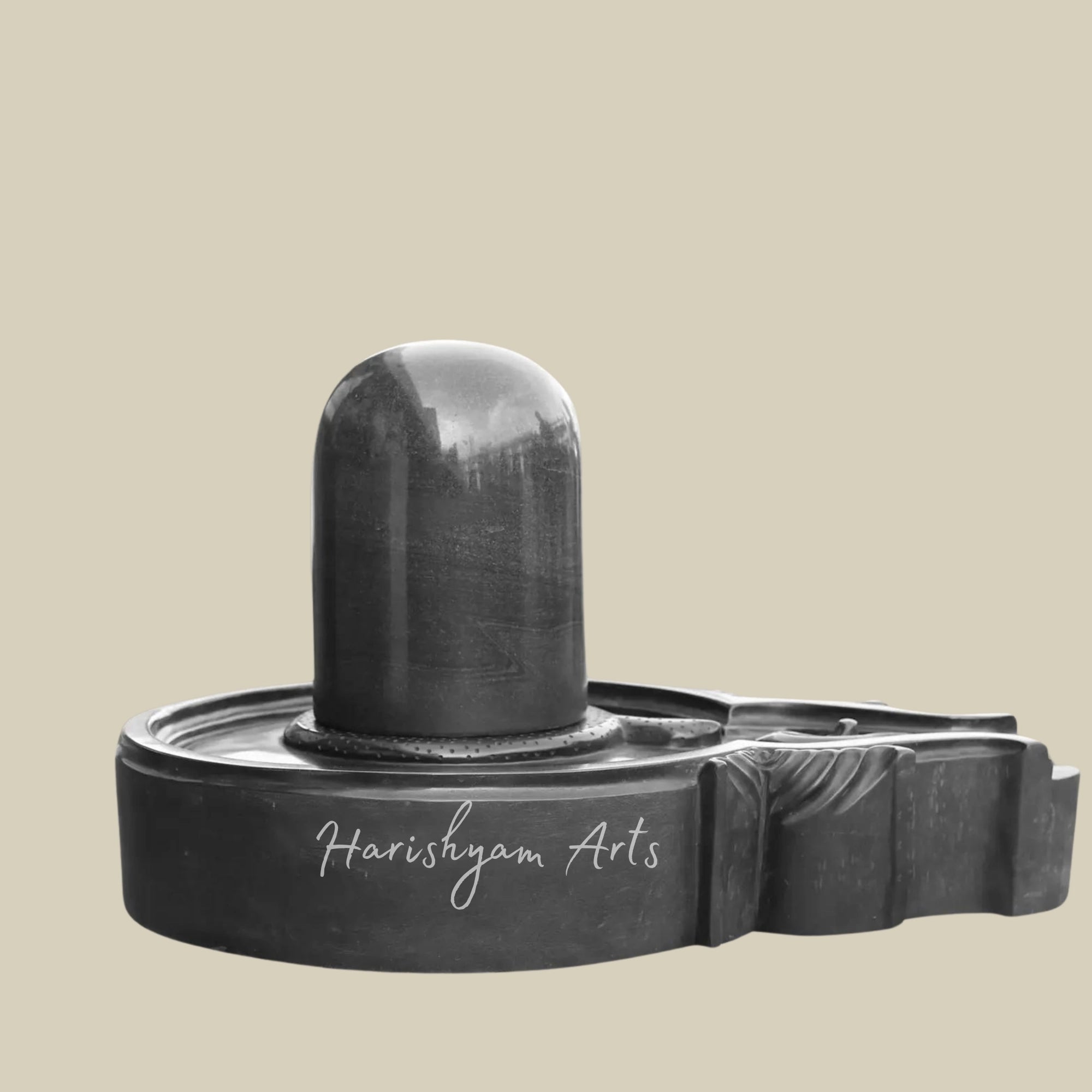 30" Large Shiva Lingam Black Marble Idol1