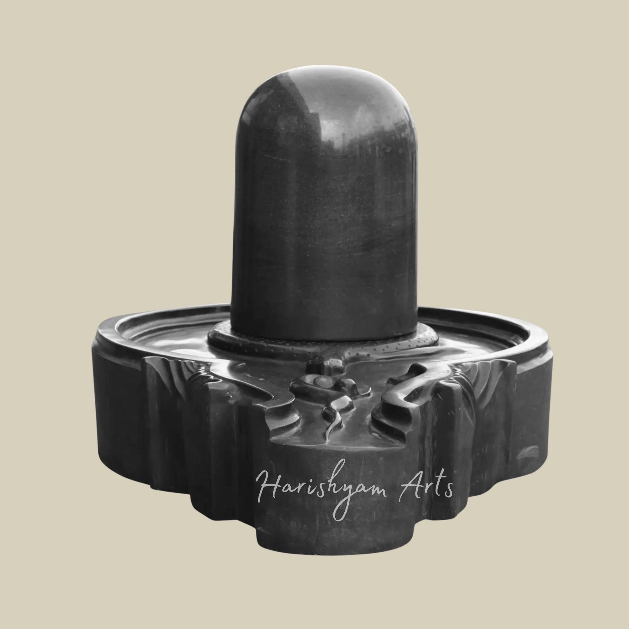 30" Large Shiva Lingam Black Marble Idol2