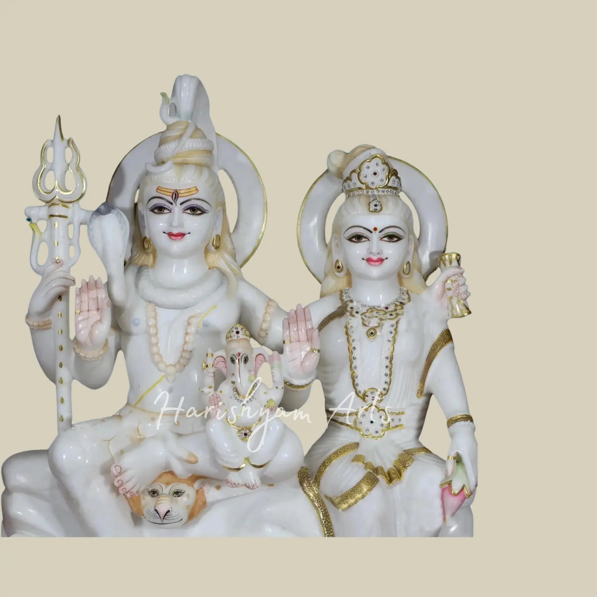 30 inches Large marble shiv parvati murti 3