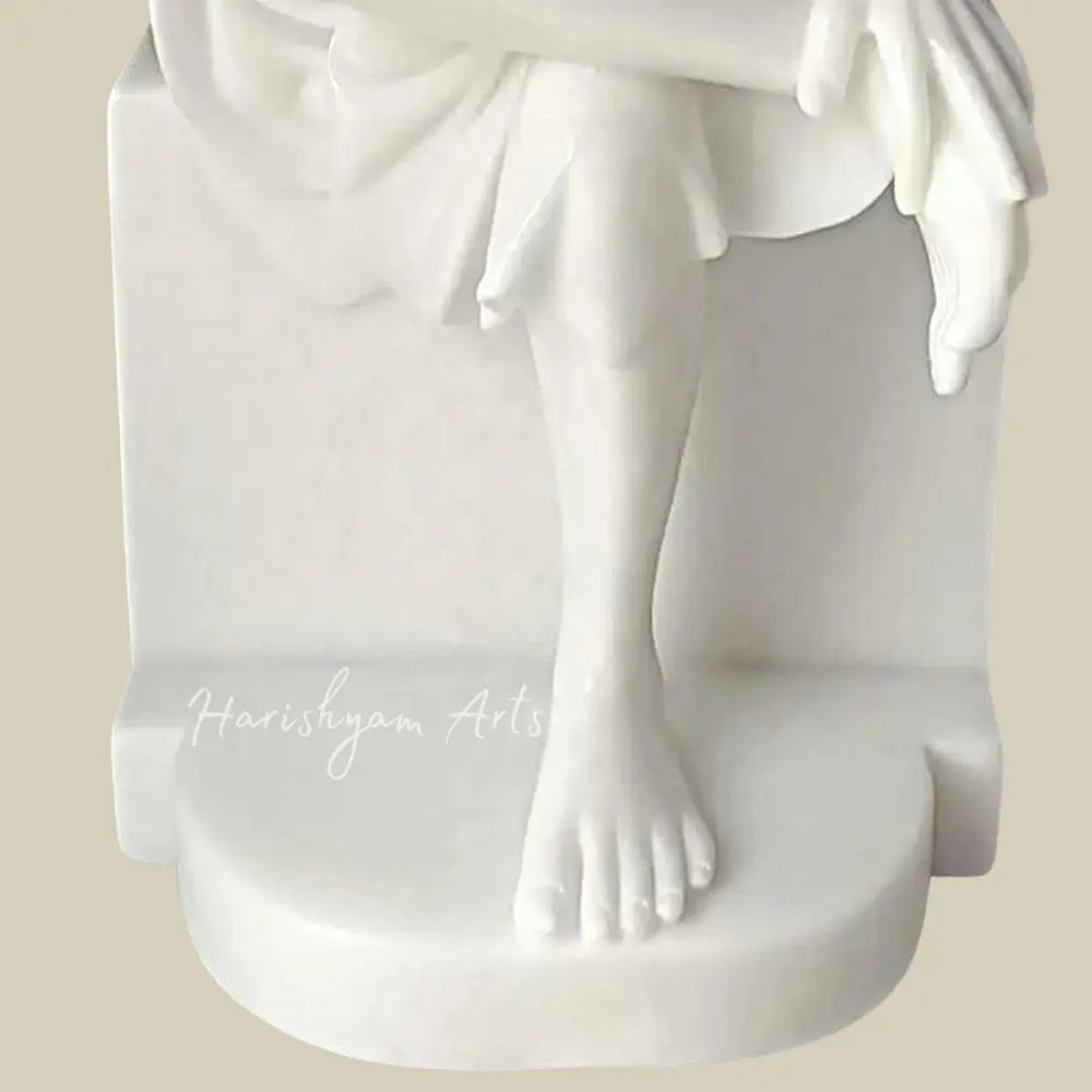 30" Sai Baba Sitting Statue In White Marble