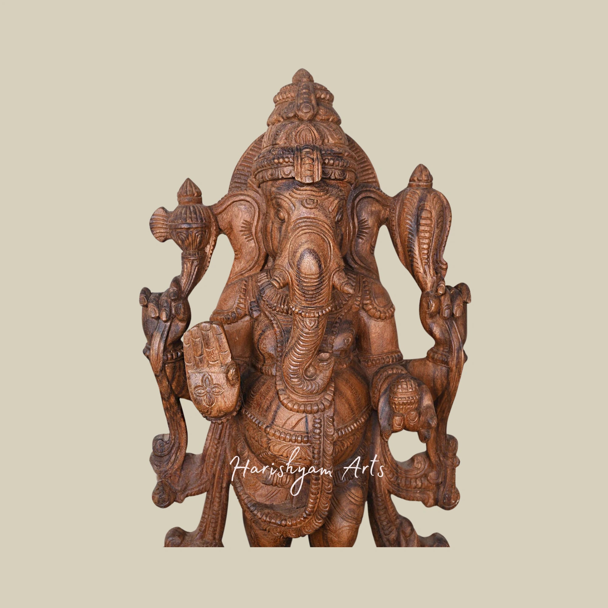 31" Blessing Lord Ganapathy Standing with Vahana Rat