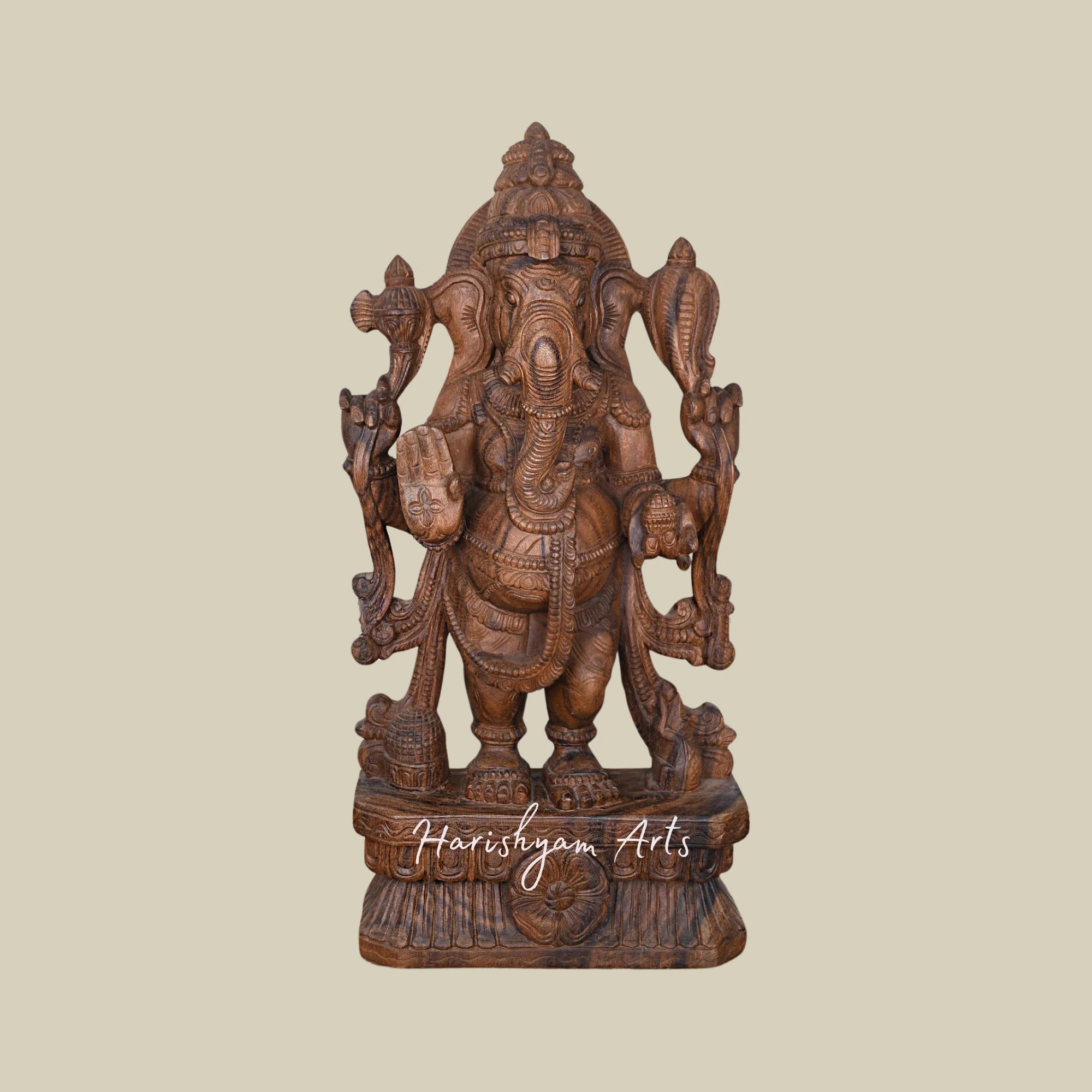 31" Blessing Lord Ganapathy Standing with Vahana Rat 1
